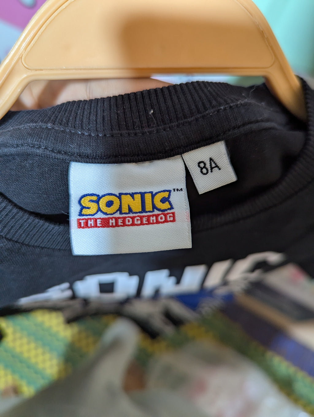 Sonic The Hedgehog Boys Black "Sonic" Graphic Tee - Size 8A Estimated Age 8 Years AB2