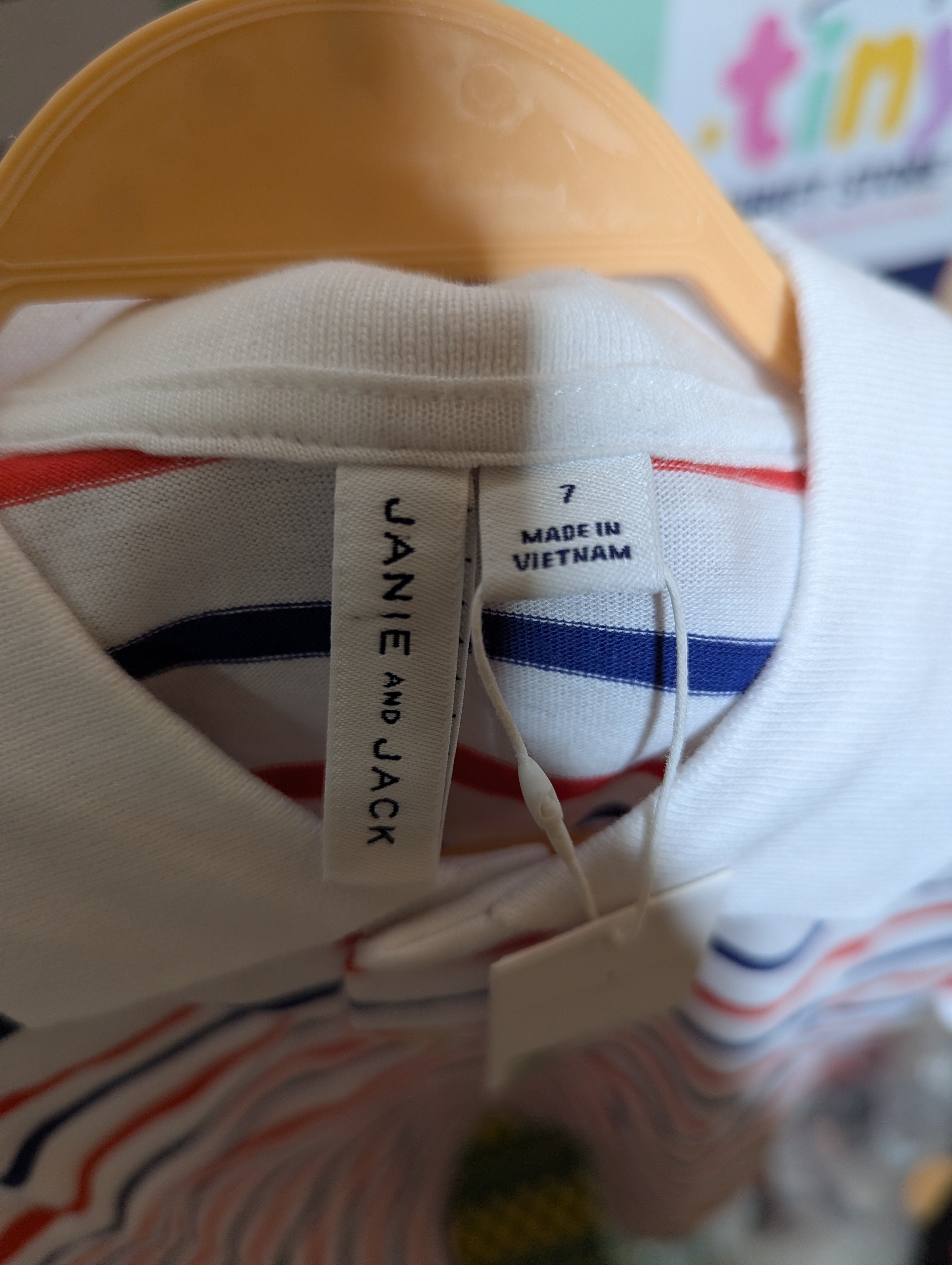 Janie and Jack Boys White Striped Classic Polo Shirt - Size 7 Estimated Age 7 Years AB2