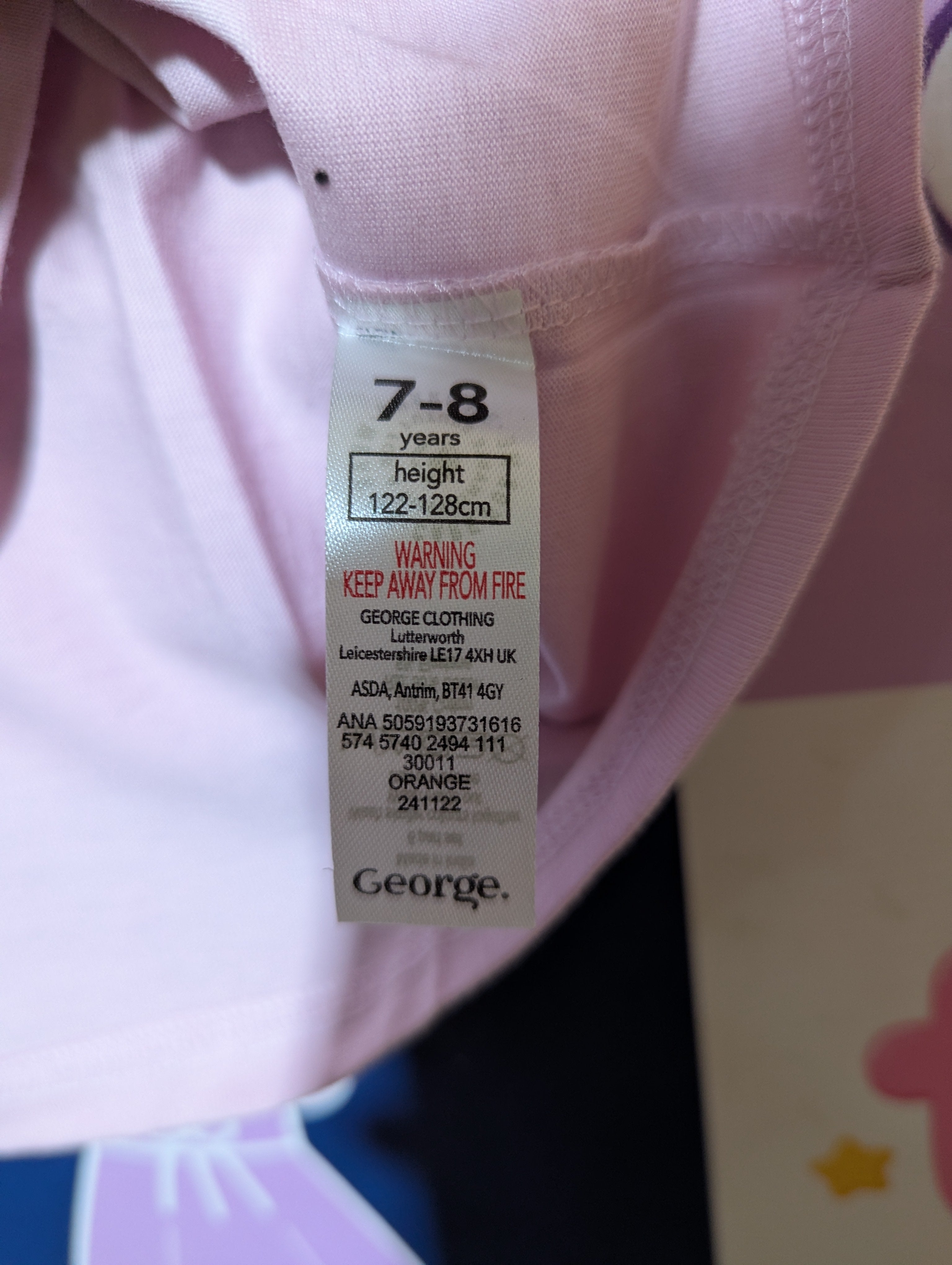 George Boys Light Purple "Totally Rexcellent Vibes" Graphic Tee - Size 7-8 Years Estimated Age 7-8 Years AB2