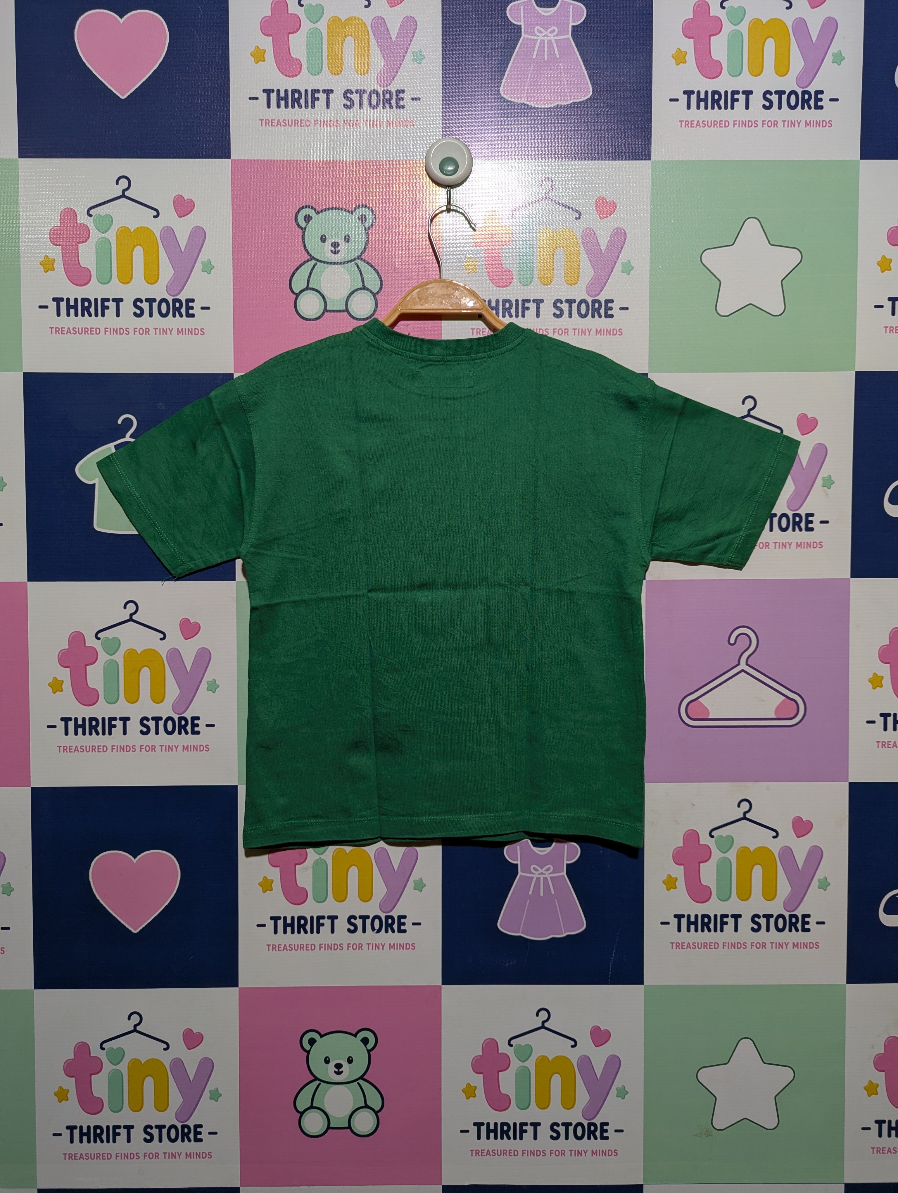 Zara Boys Green "Paris" Graphic Tee - Size 7 Estimated Age 7 Years AB2