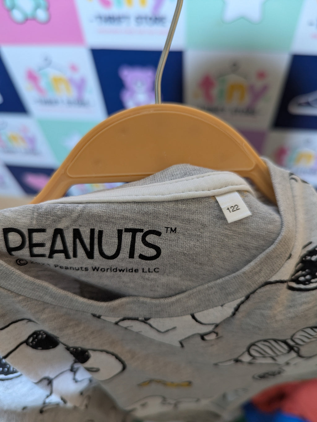 Peanuts Boys Grey "Cool Snoopy" All-Over Print Tee - Size 122 Estimated Age 7 Years AB2