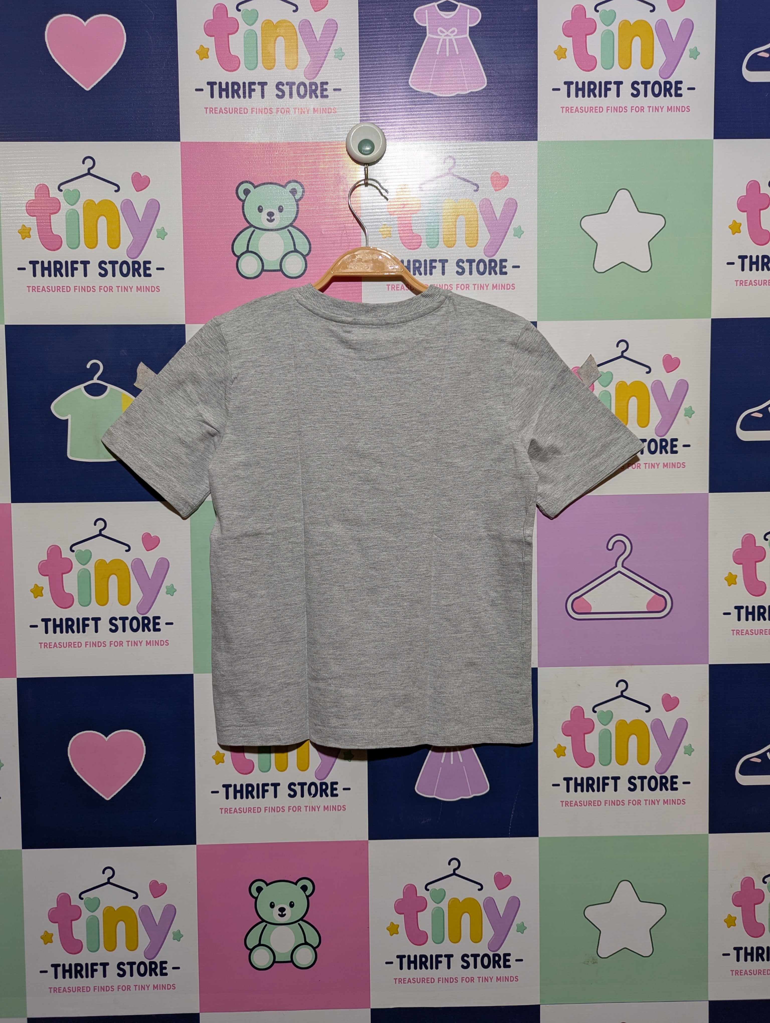 NEXT Boys Classic Heather Grey Minimalist Tee - Size 128CM Estimated Age 8 Years AB2