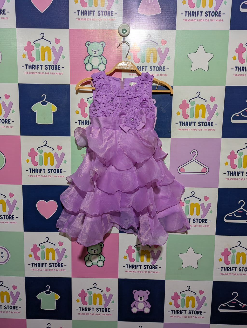 Nana Baby Girls Elegant Lavender Floral Party Dress - Size 110 Estimated Age 4-5 Years AB2