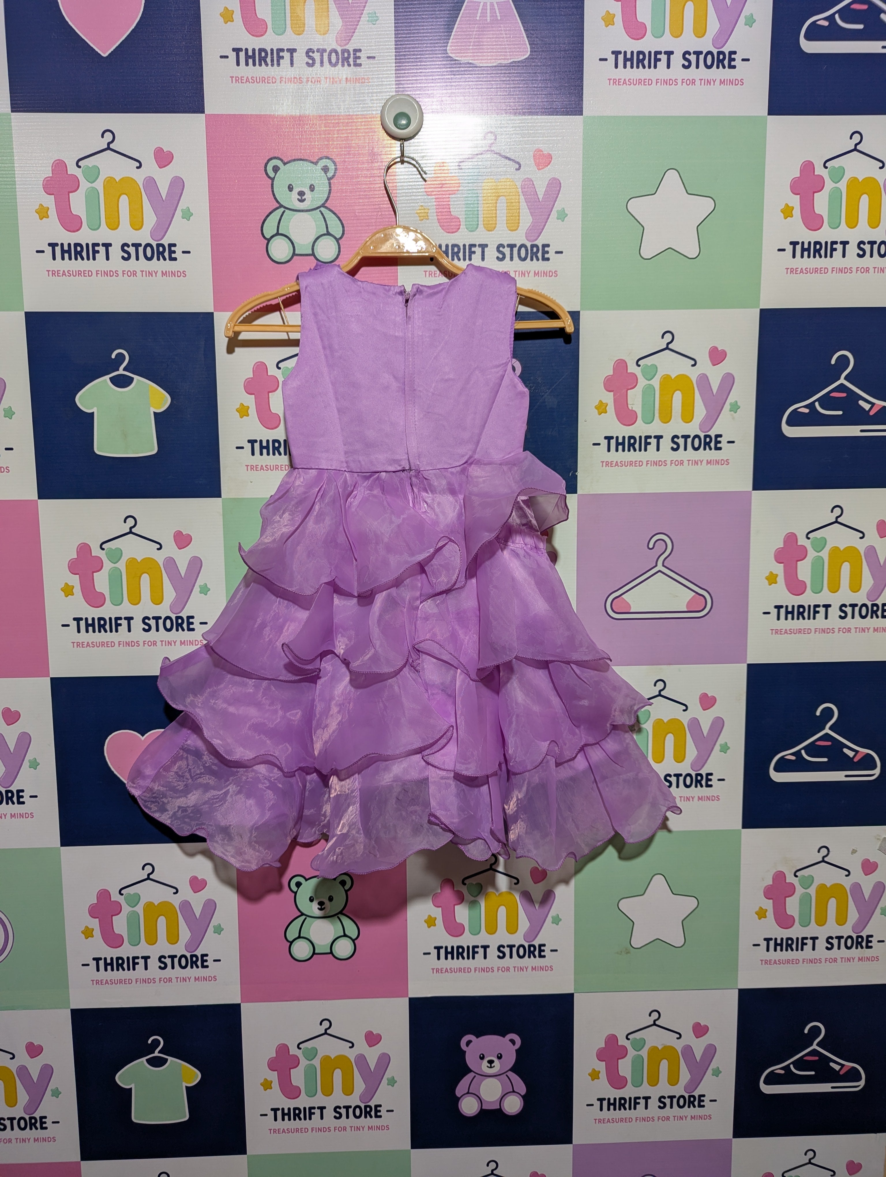 Nana Baby Girls Elegant Lavender Floral Party Dress - Size 110 Estimated Age 4-5 Years AB2