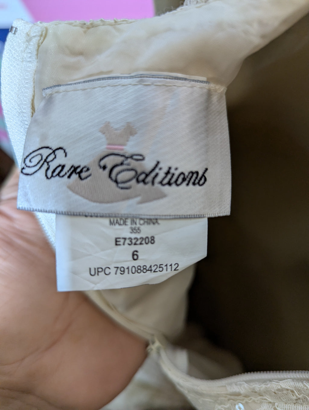 Rare Editions Girls Cream Lace Occasion Dress - Size 6 Estimated Age 6 Years AB2