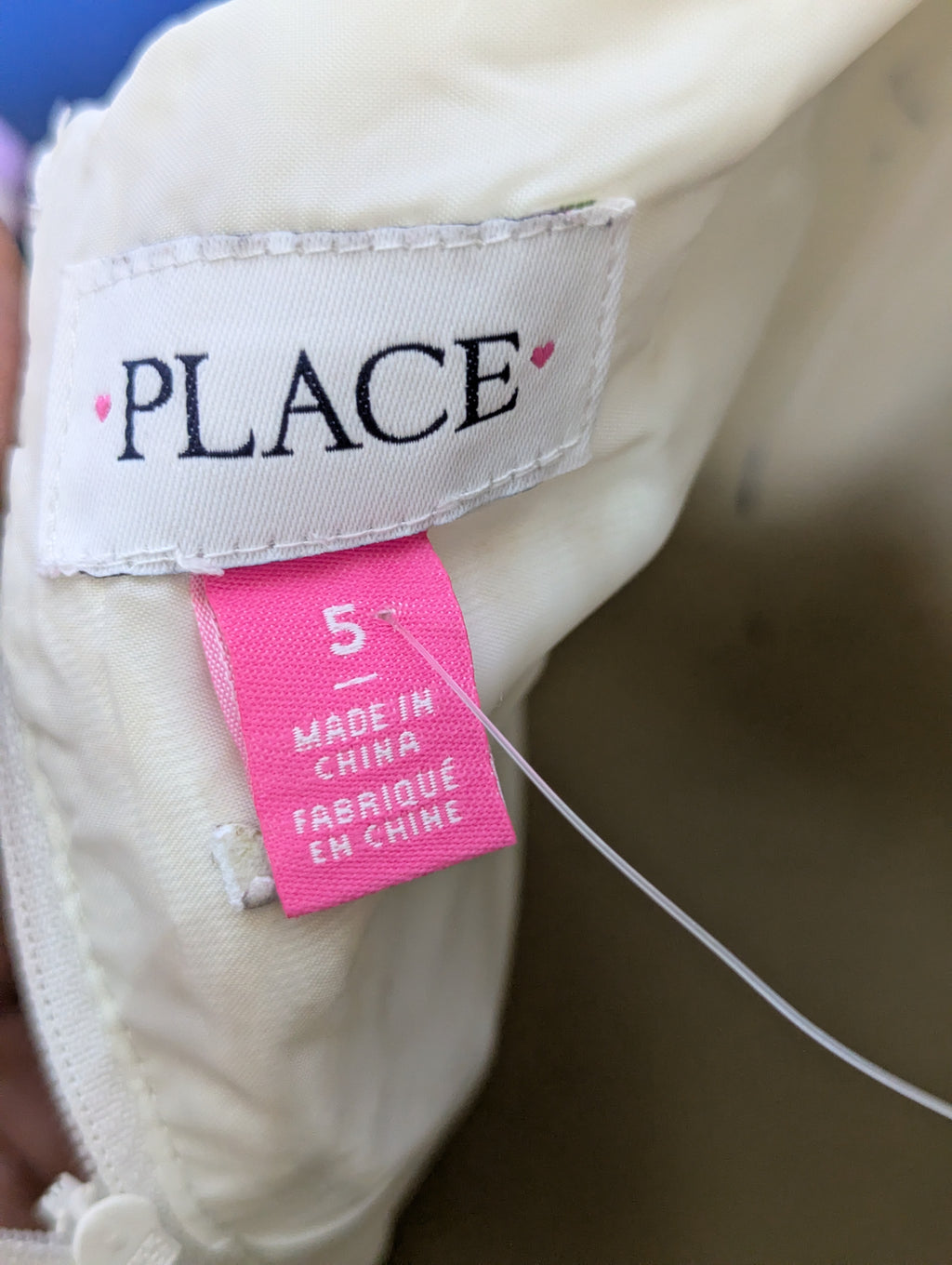 The Children's Place Girls Cream Textured Rose Pattern Occasion Dress - Size 5 Estimated Age 5 Years AB2