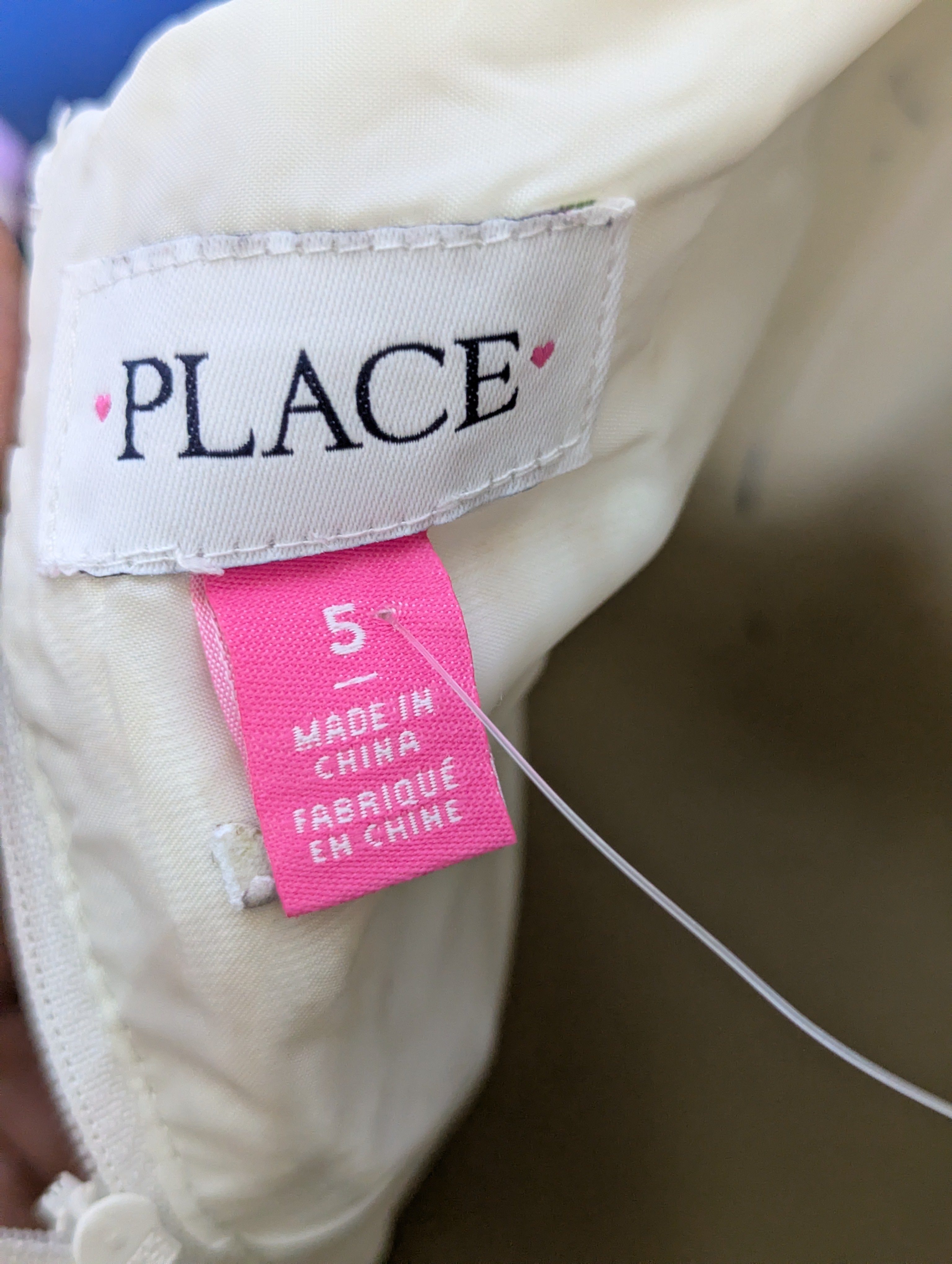 The Children's Place Girls Cream Textured Rose Pattern Occasion Dress - Size 5 Estimated Age 5 Years AB2