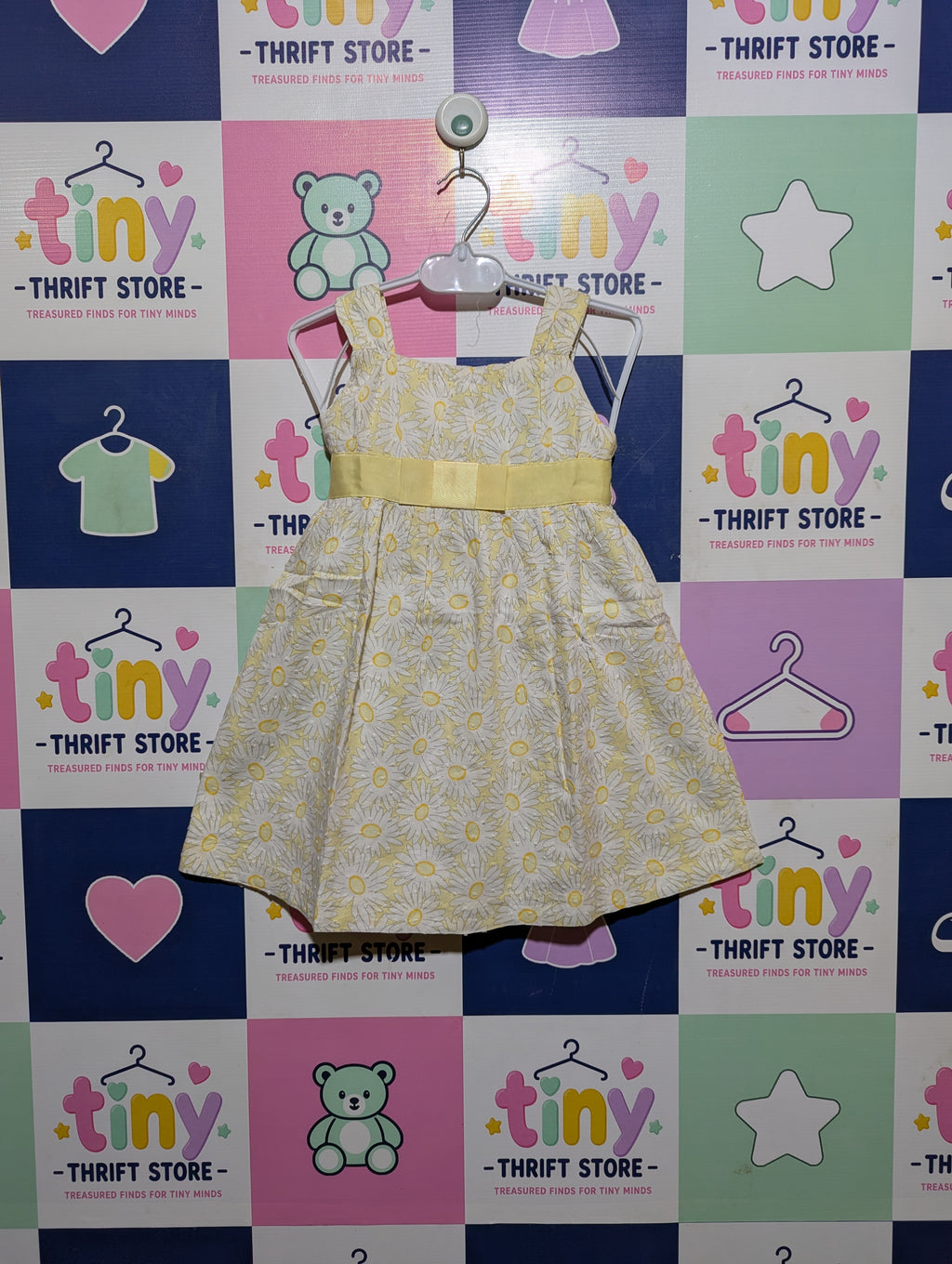 George Girls Yellow & White Daisy Print Sundress - Size S Estimated Age 5-6 Years AB2