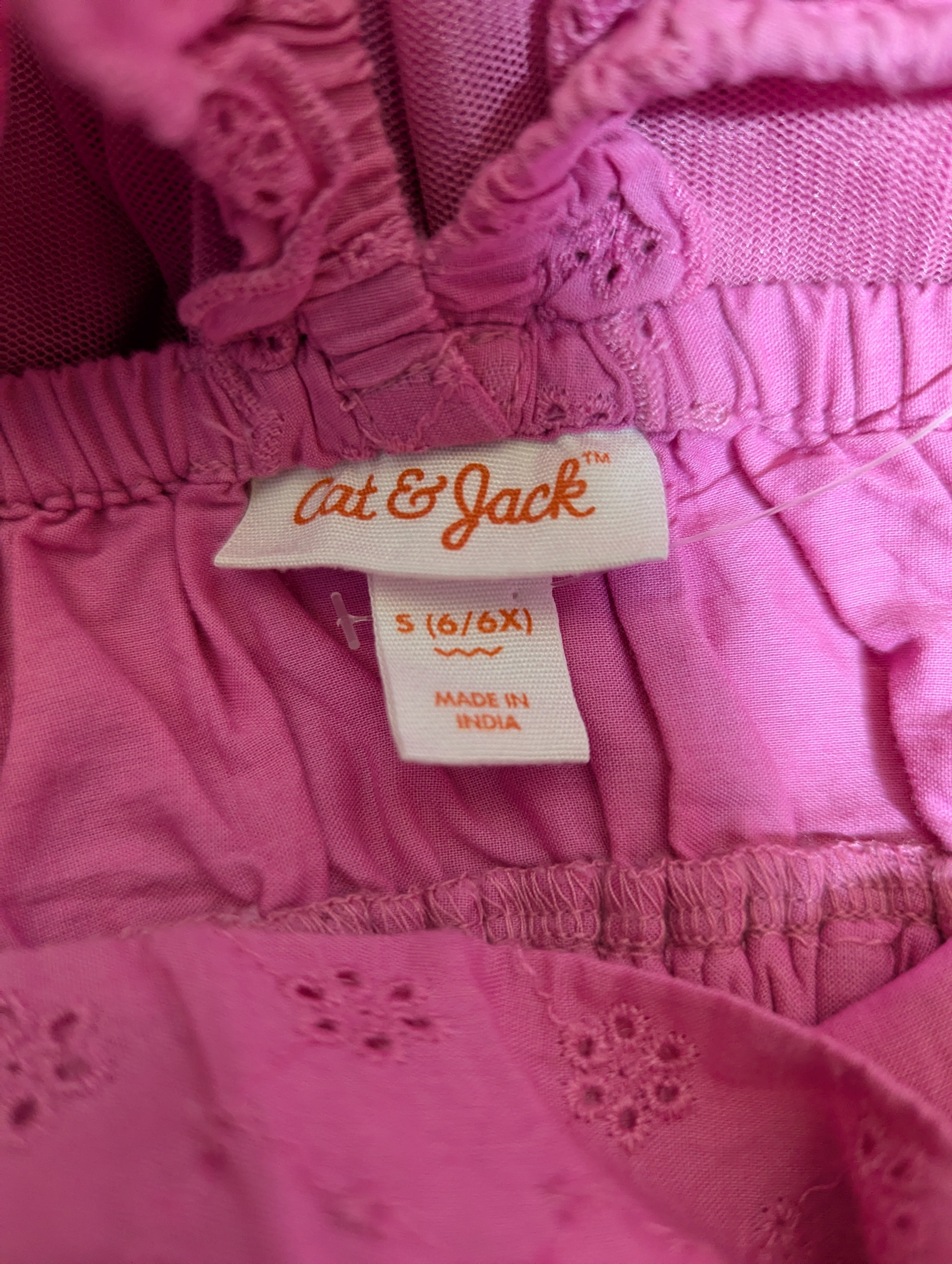 Cat & Jack Girls Bright Pink Ruffled Tulle Sundress - Size S (6-6X) Estimated Age 6 Years AB2