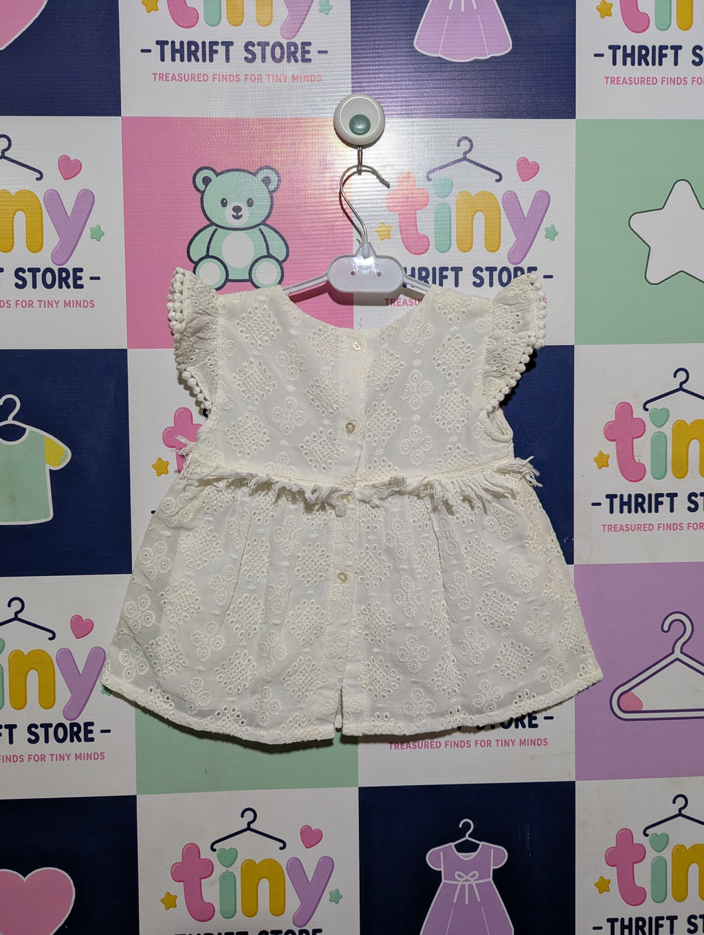 Mayoral Girls Off-White Eyelet Embroidered Boho Blouse - Size 110cm Estimated Age 5 Years AB2