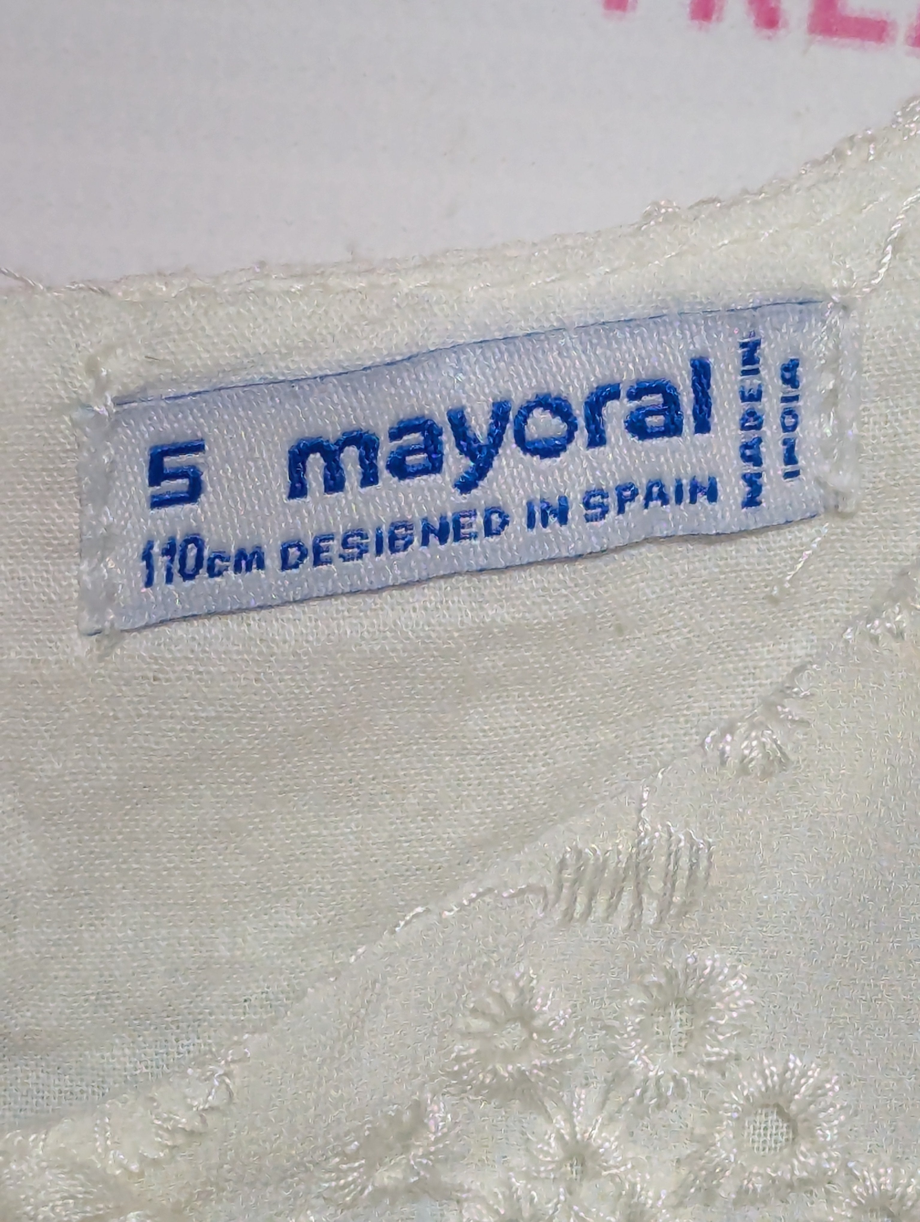 Mayoral Girls Off-White Eyelet Embroidered Boho Blouse - Size 110cm Estimated Age 5 Years AB2