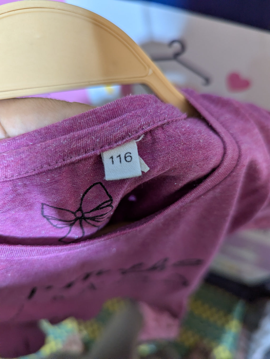 Girls Mauve "I'm the Cutest" Peplum Tee - Size 116 (Estimated Age 5-6 Years) AB2