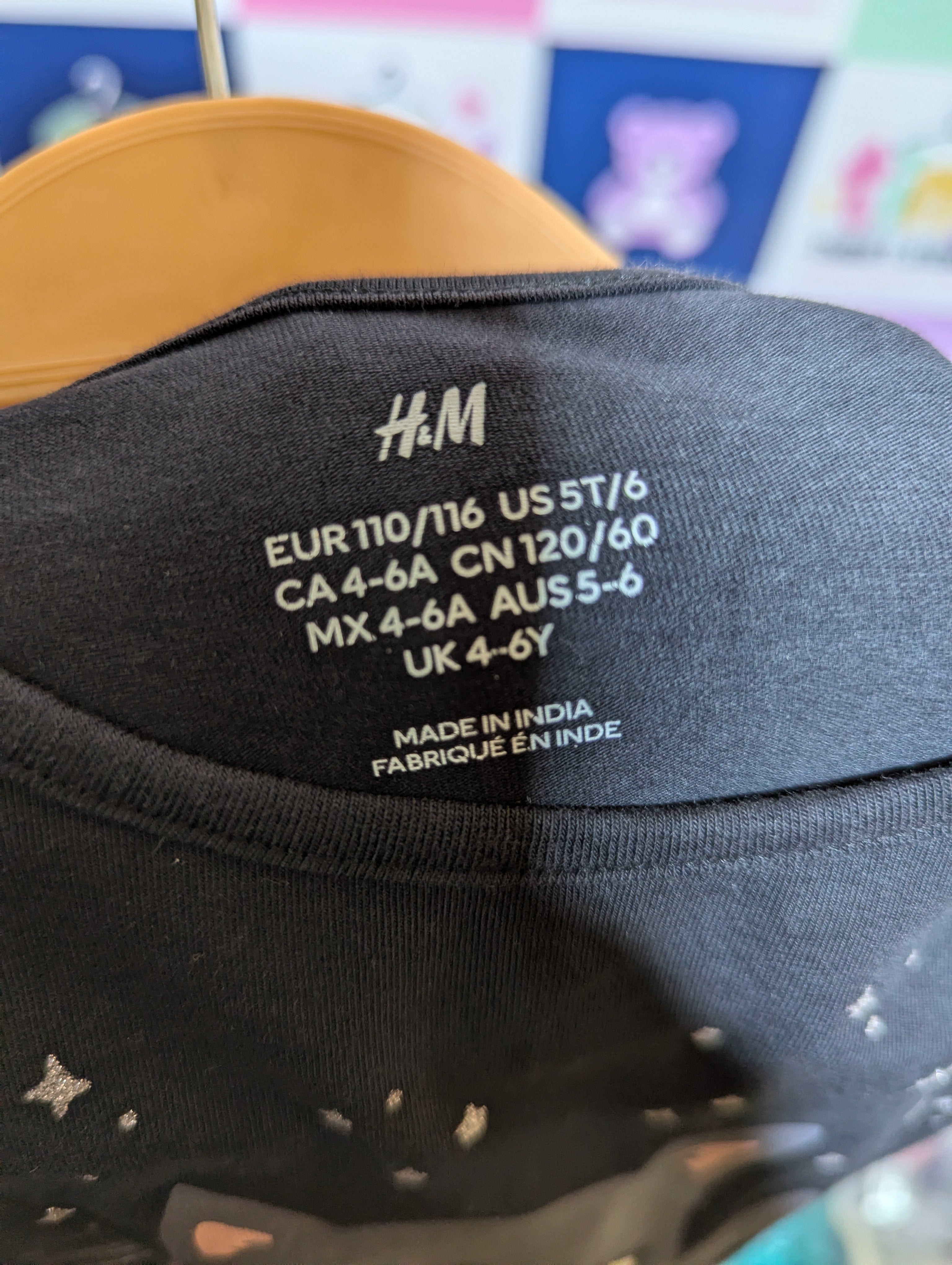 H&M Girls Black "Cute Cat" Graphic Tee - Size 5T/6 (Estimated Age 5-6 Years) AB2