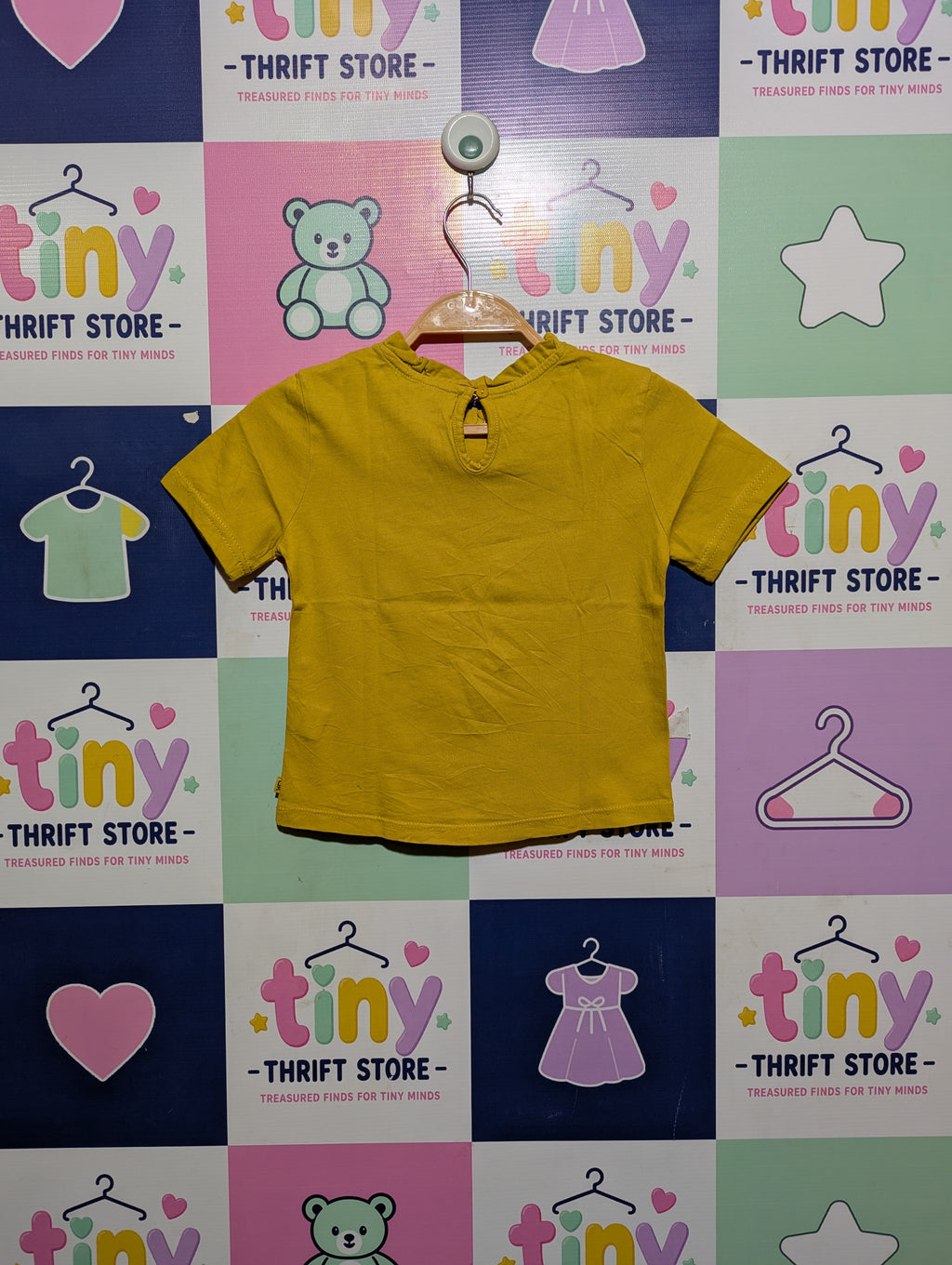 Okaïdi Girls Mustard "Fox" Graphic Tee - Size 6A/Y (Estimated Age 6 Years) AB2