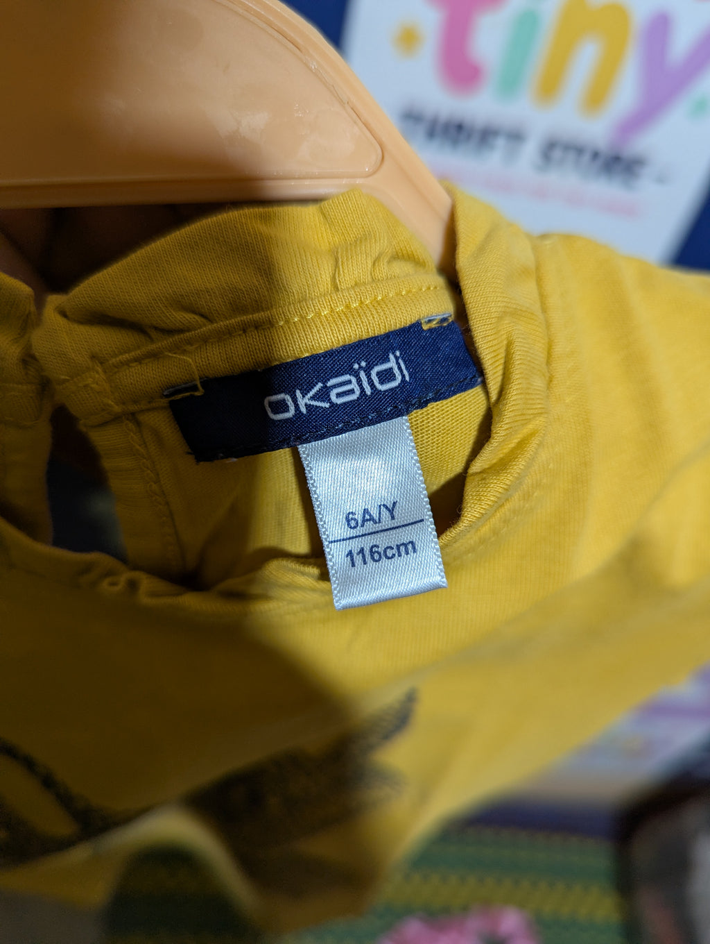 Okaïdi Girls Mustard "Fox" Graphic Tee - Size 6A/Y (Estimated Age 6 Years) AB2