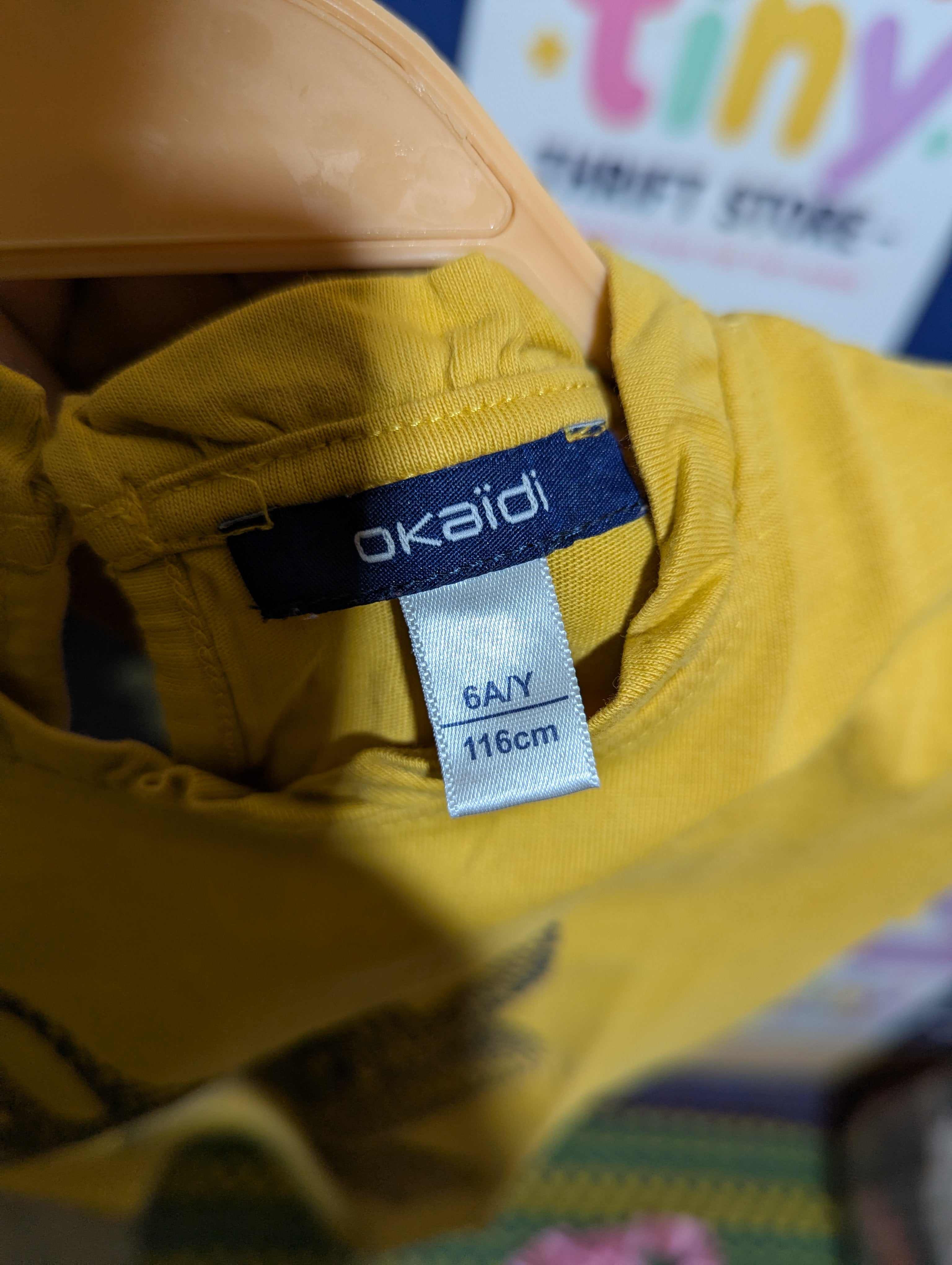 Okaïdi Girls Mustard "Fox" Graphic Tee - Size 6A/Y (Estimated Age 6 Years) AB2