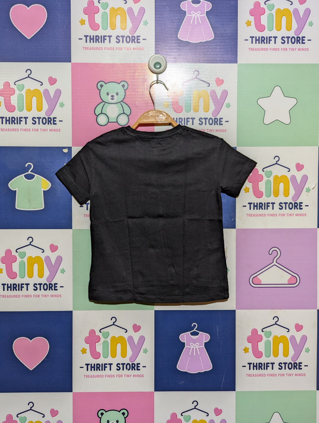 Kiabi Girls Black "This Party" Sequin Graphic Tee - Size 5A (Estimated Age 5 Years) AB2