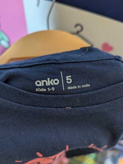 Anko Kids Boys Navy "Happy Mind" Graphic Tee - Size 5 (Estimated Age 5 Years) AB2