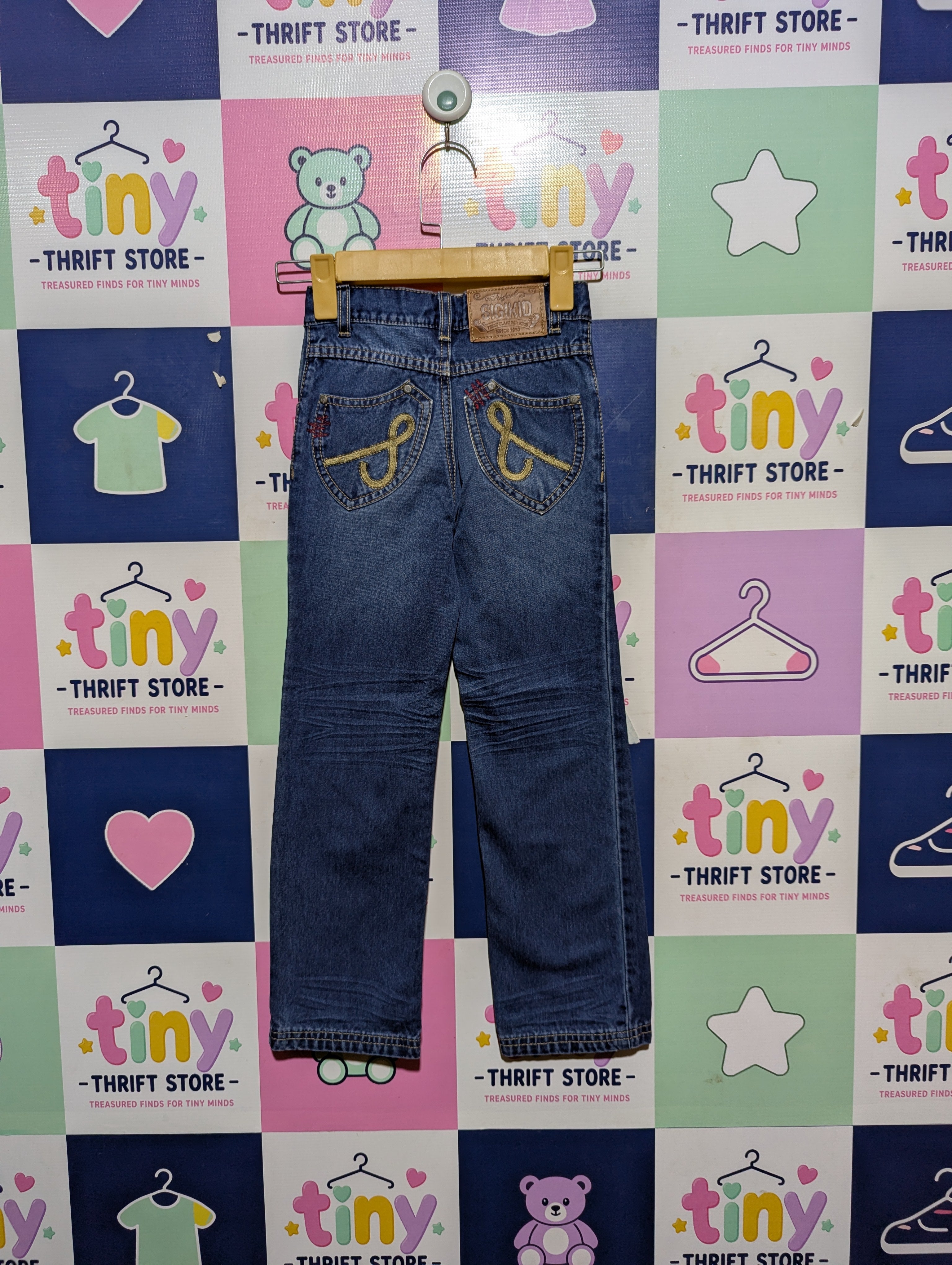 Sigikid Girls Dark Blue Classic Denim Jeans - Size 116 Estimated Age 5-6 Years AB2