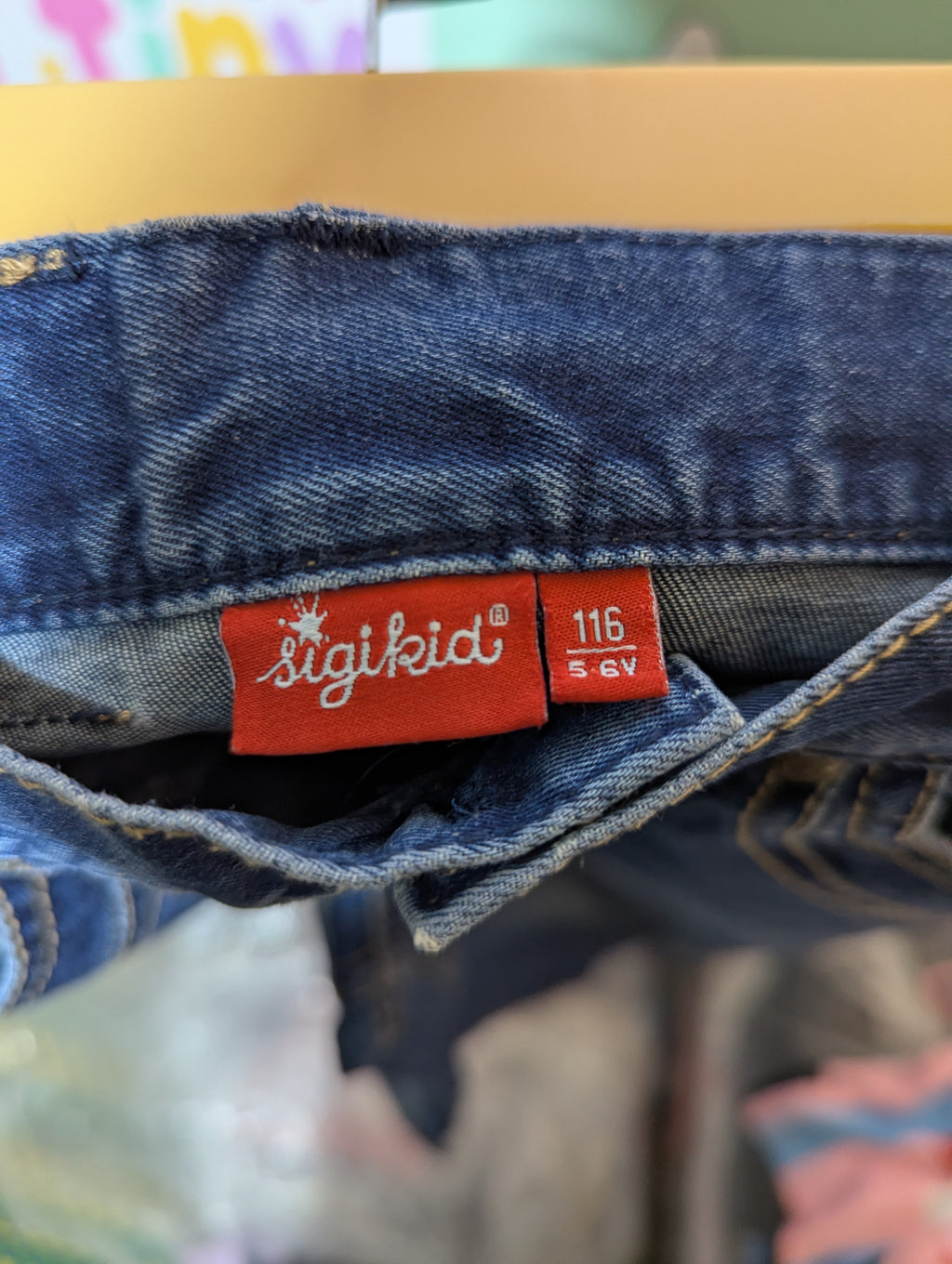 Sigikid Girls Dark Blue Classic Denim Jeans - Size 116 Estimated Age 5-6 Years AB2