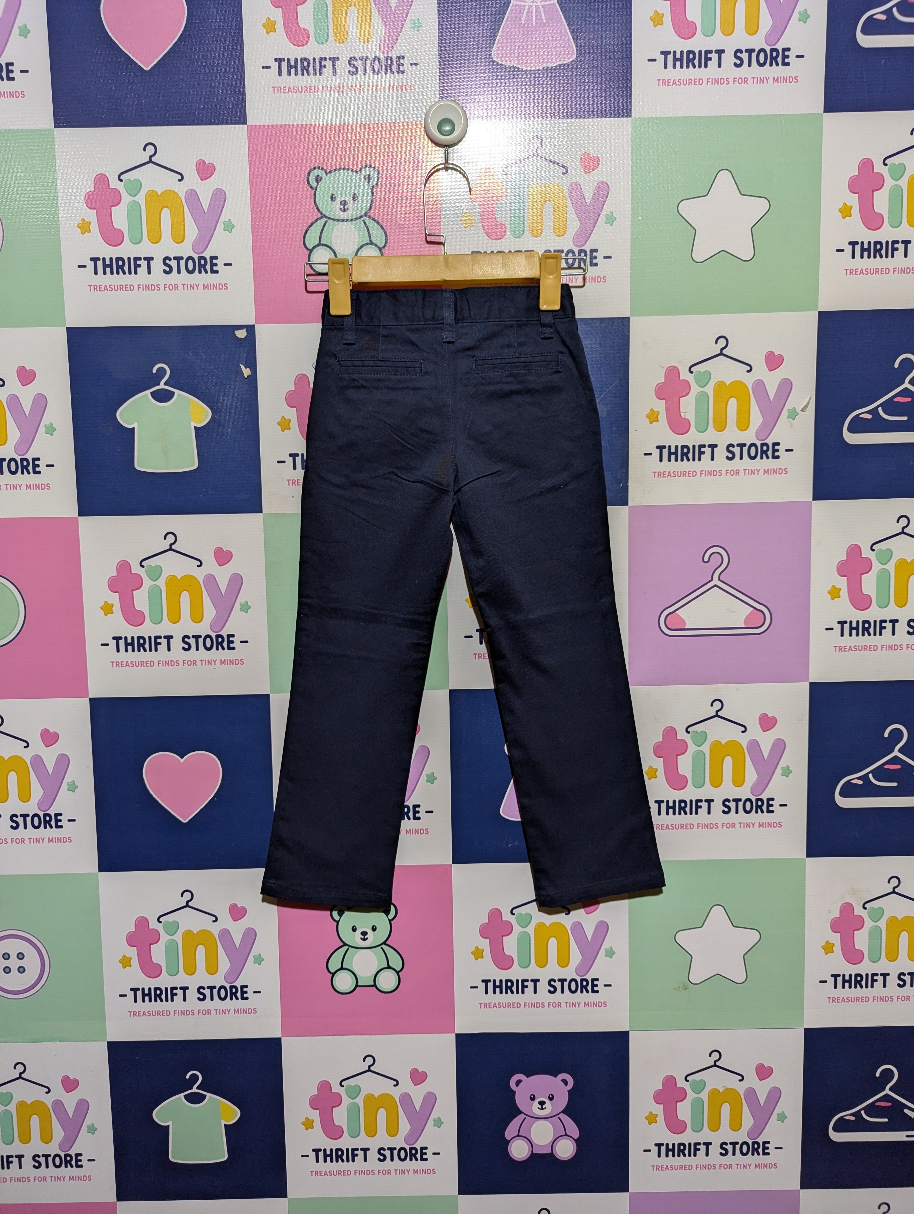Cat & Jack Boys Navy Blue "Straight" Chino Pants - Size 5 Estimated Age 5 Years AB2
