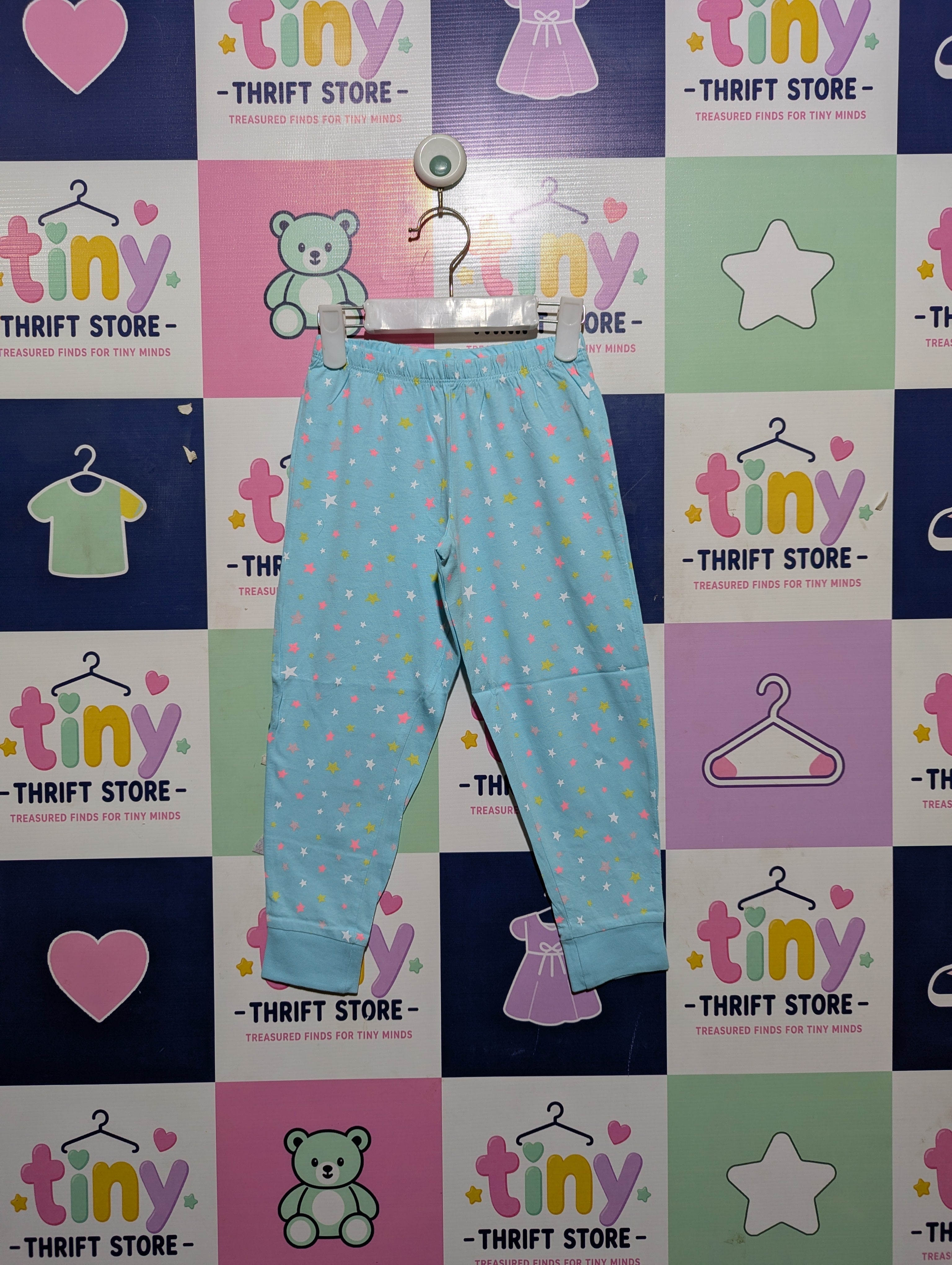 Palomino Girls Light Blue "Starry Sky" Jogger Pants - Size 110 Estimated Age 4-5 Years AB2