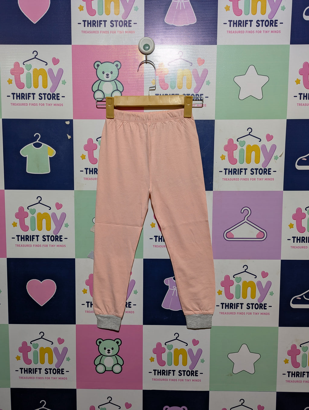 George Girls Pastel Peach Solid Jogger Pants - Size 4-5 Years Estimated Age 4-5 Years AB2