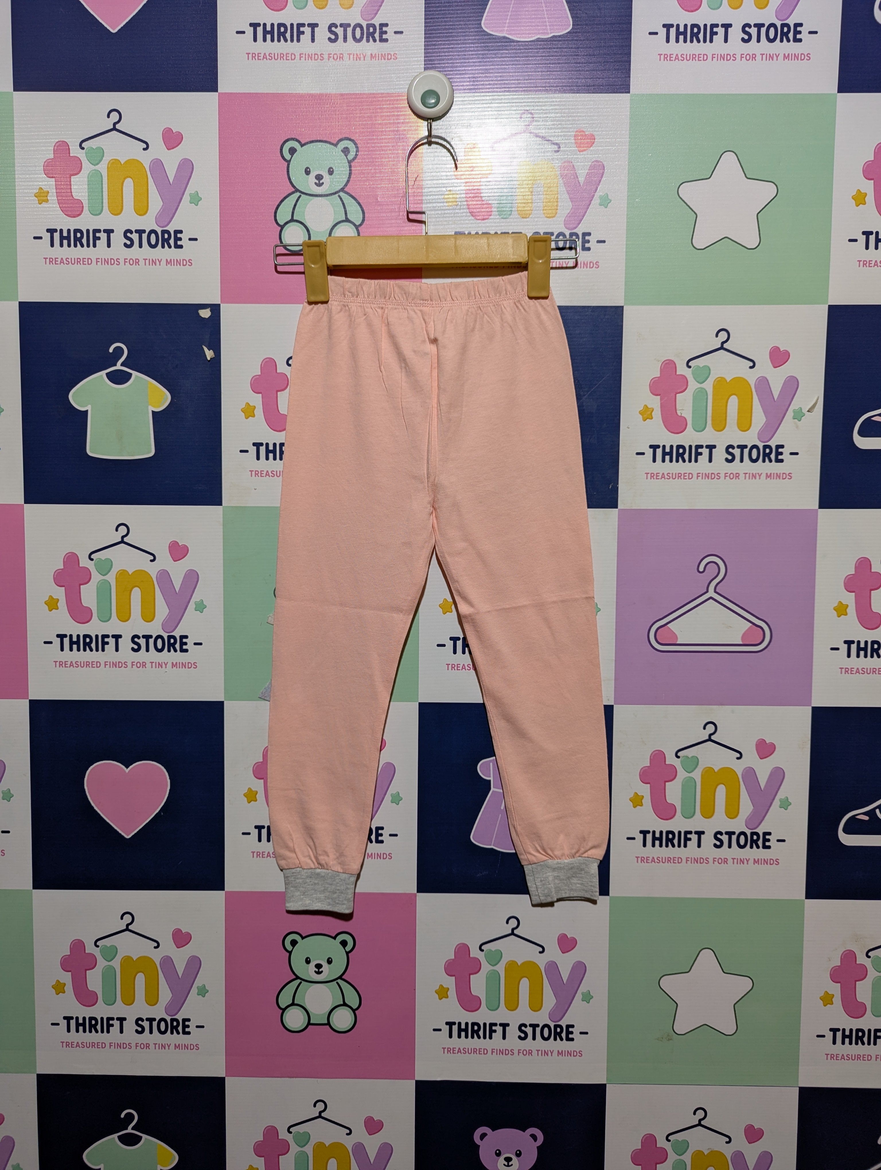 George Girls Pastel Peach Solid Jogger Pants - Size 4-5 Years Estimated Age 4-5 Years AB2