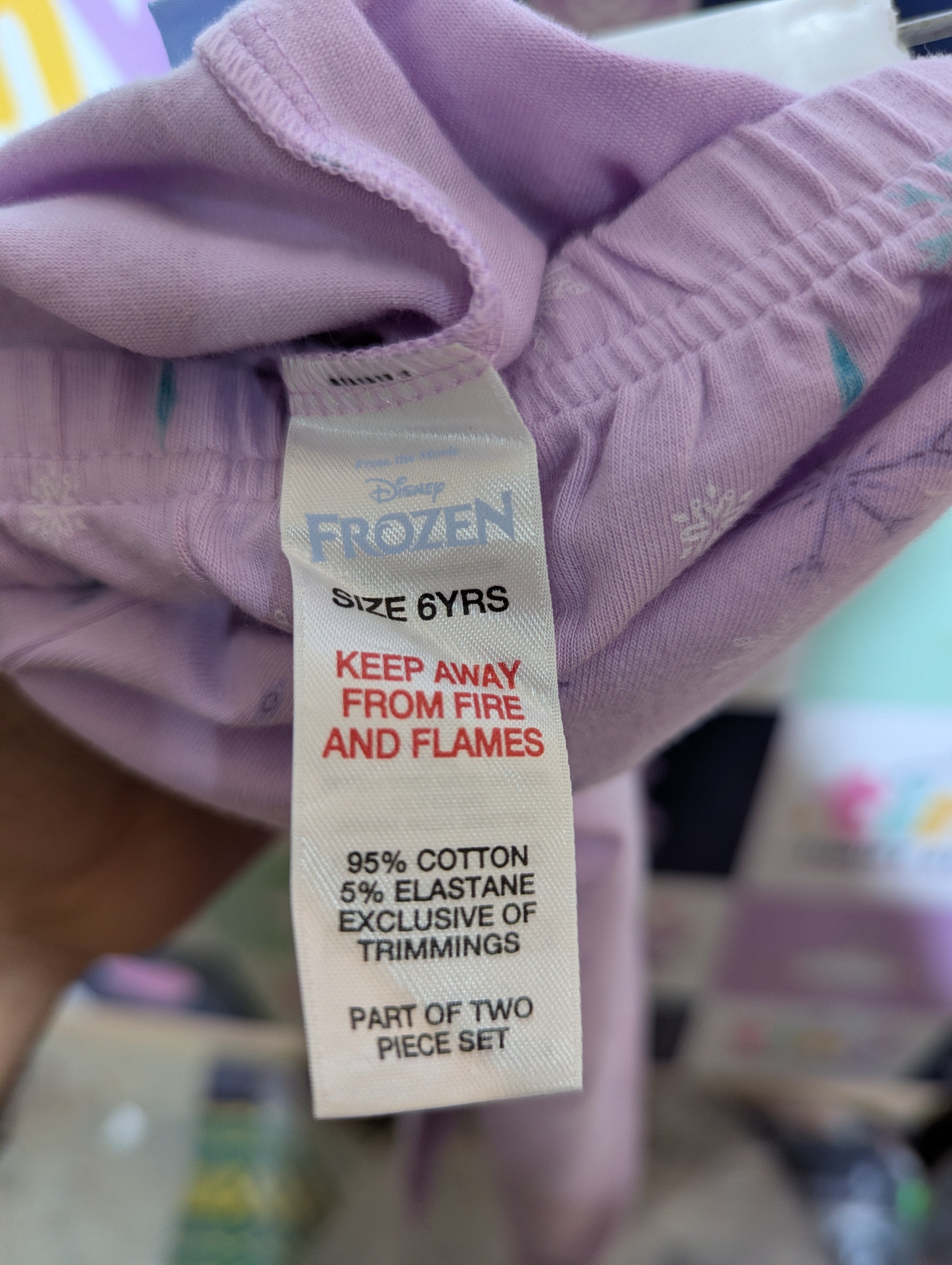 Disney Frozen Girls Purple "Snowflake Print" Leggings - Size 6YRS Estimated Age 6 Years AB2