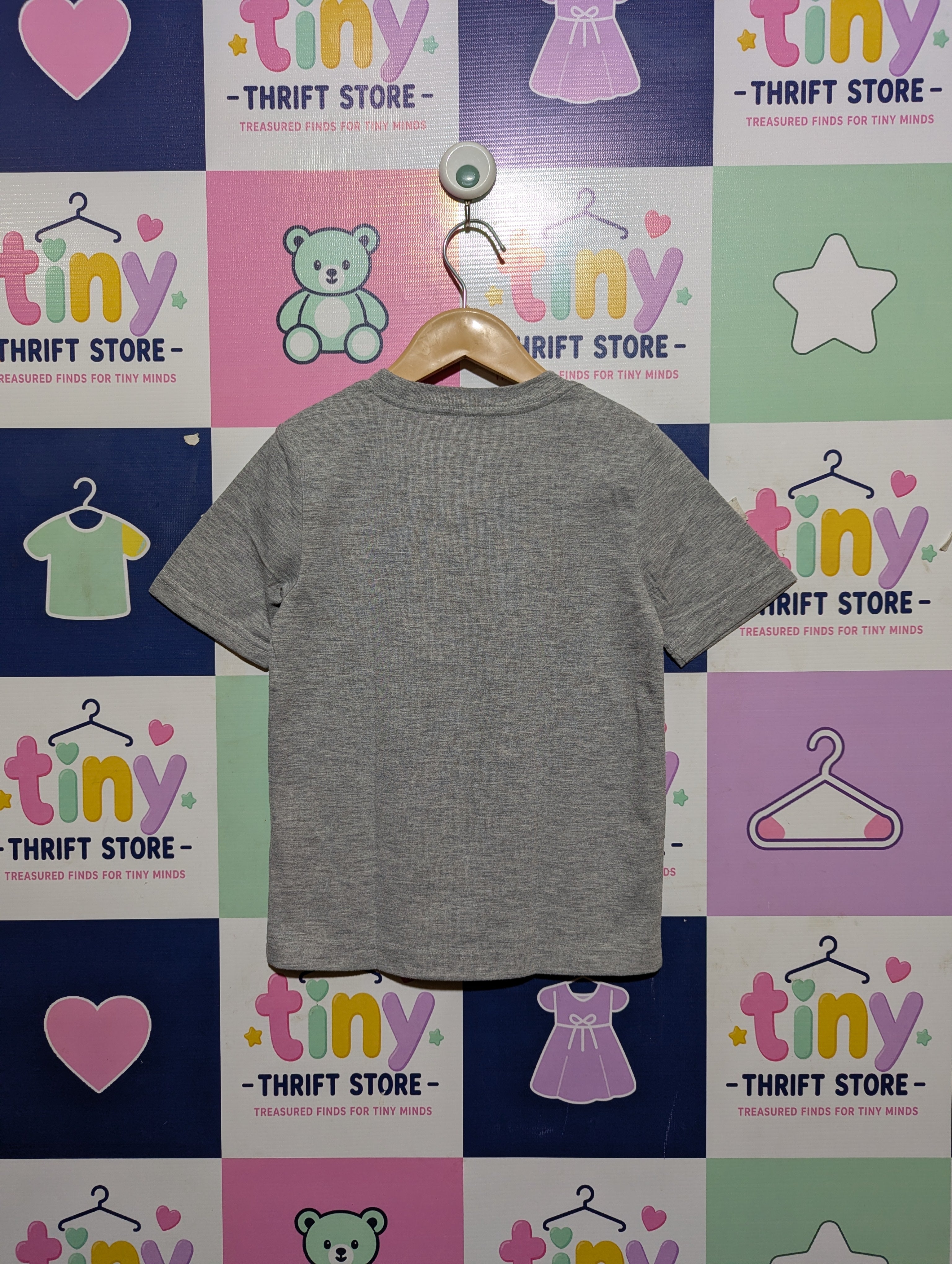 Nike Boys Heather Grey "Swoosh Sparkle" Short Sleeve Tee - Size 104-110cm (Estimated Age 4-5 Years) AB2