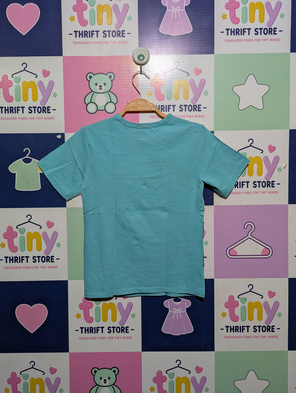 The Children's Place Boys Turquoise "Dinosaur Monster Truck" Graphic Tee - Size S (5/6) Estimated Age 5-6 Years AB2