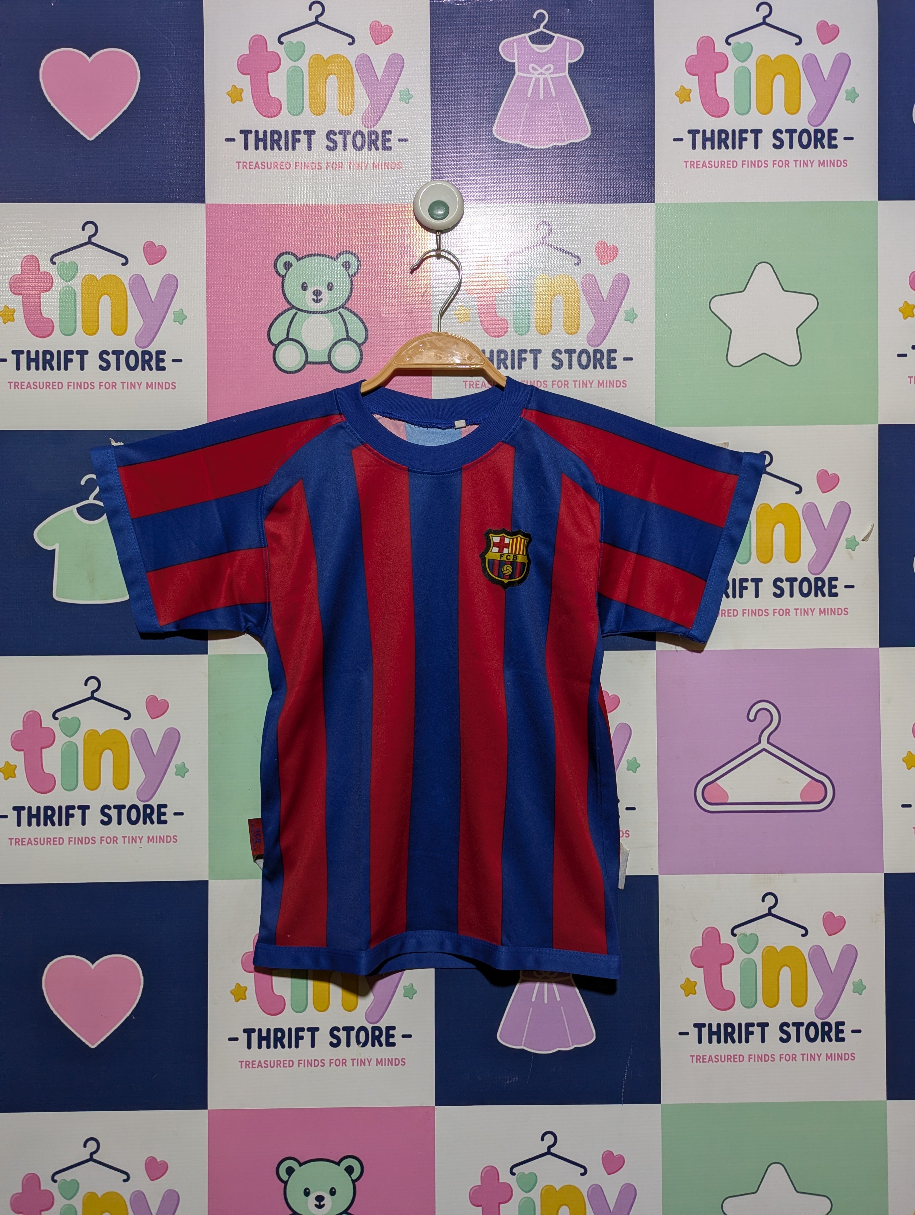 FC Barcelona Boys "Ronaldinho 10" Soccer Jersey - Size 6 (Estimated Age 6 Years) AB2