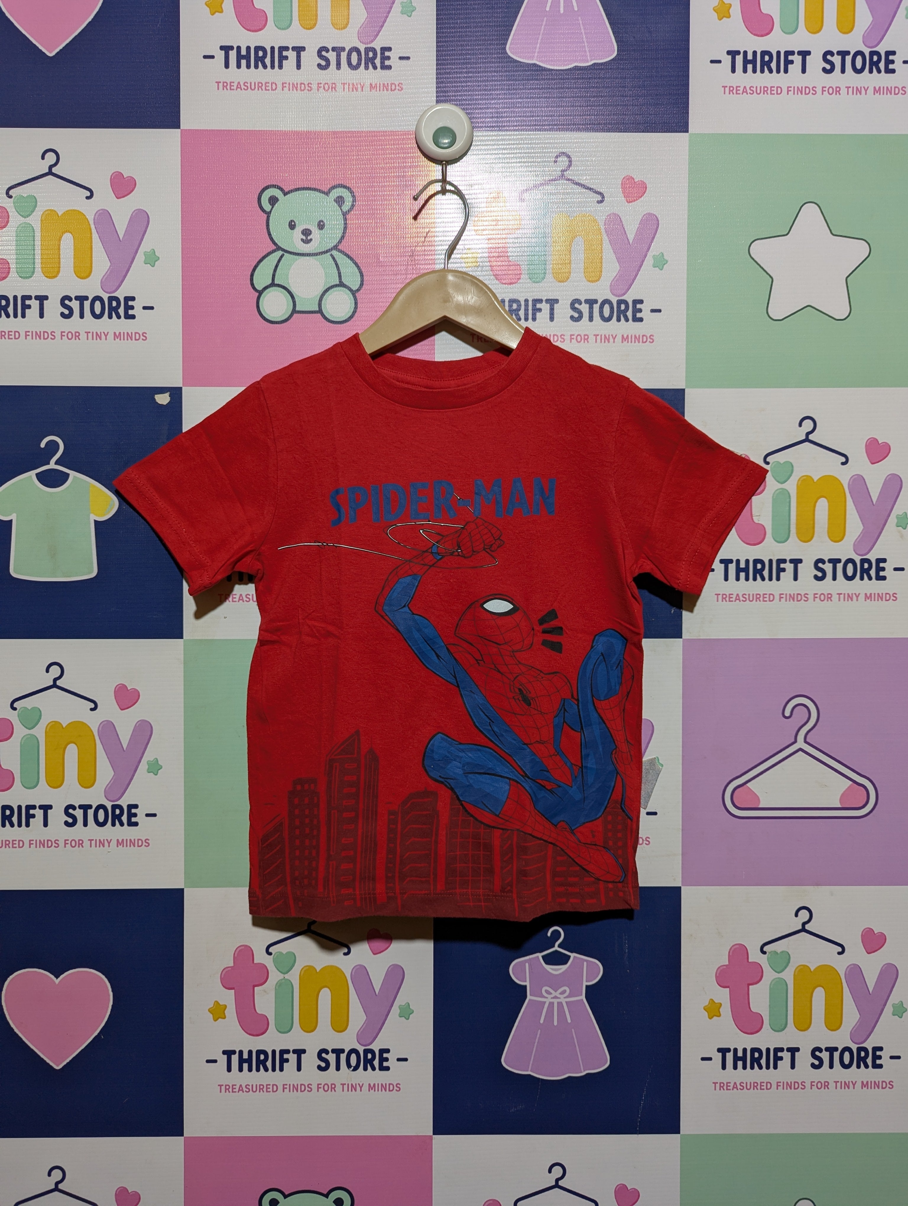 Marvel Spider-Man Boys Red "Protector of New York City" Graphic Tee - Size 6A (Estimated Age 6 Years) AB2