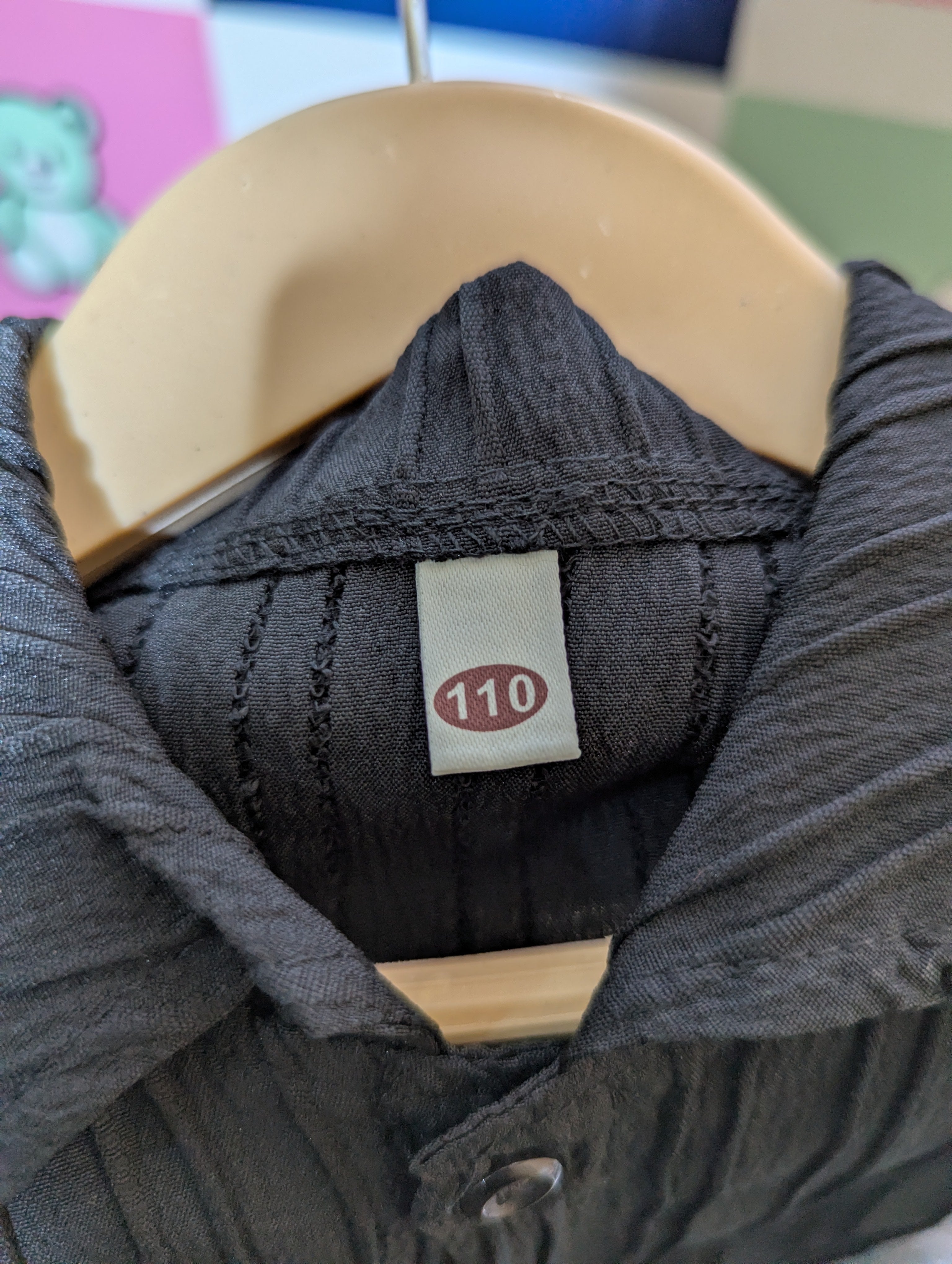 Classic Boys Black Textured Button-Down Shirt - Size 110 (Estimated Age 4-5 Years) AB2