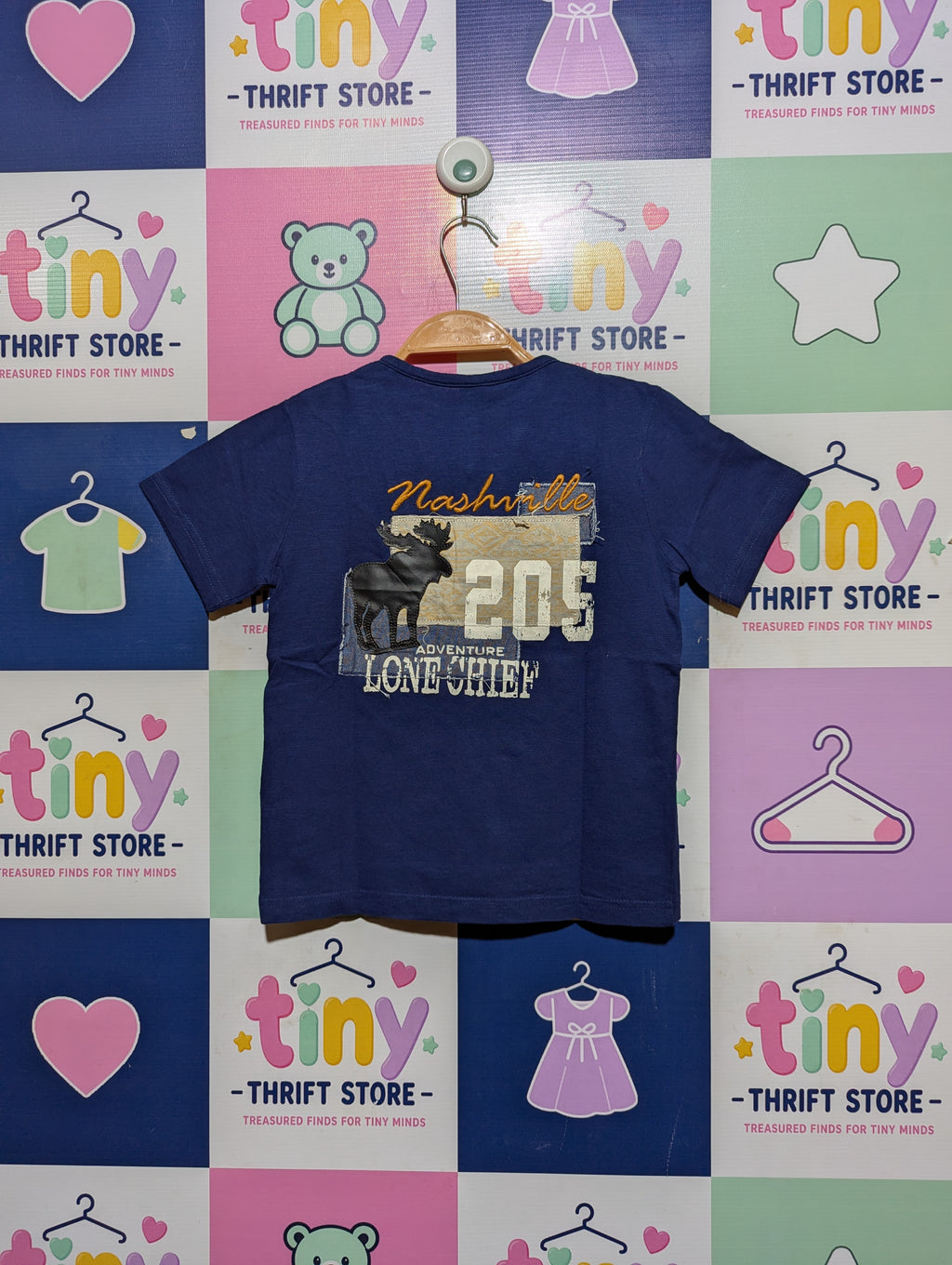 Tape à l'oeil Boys Blue & Brown "Nashville" Adventure Graphic Tee - Size 6 Years (Estimated Age 6 Years) AB2