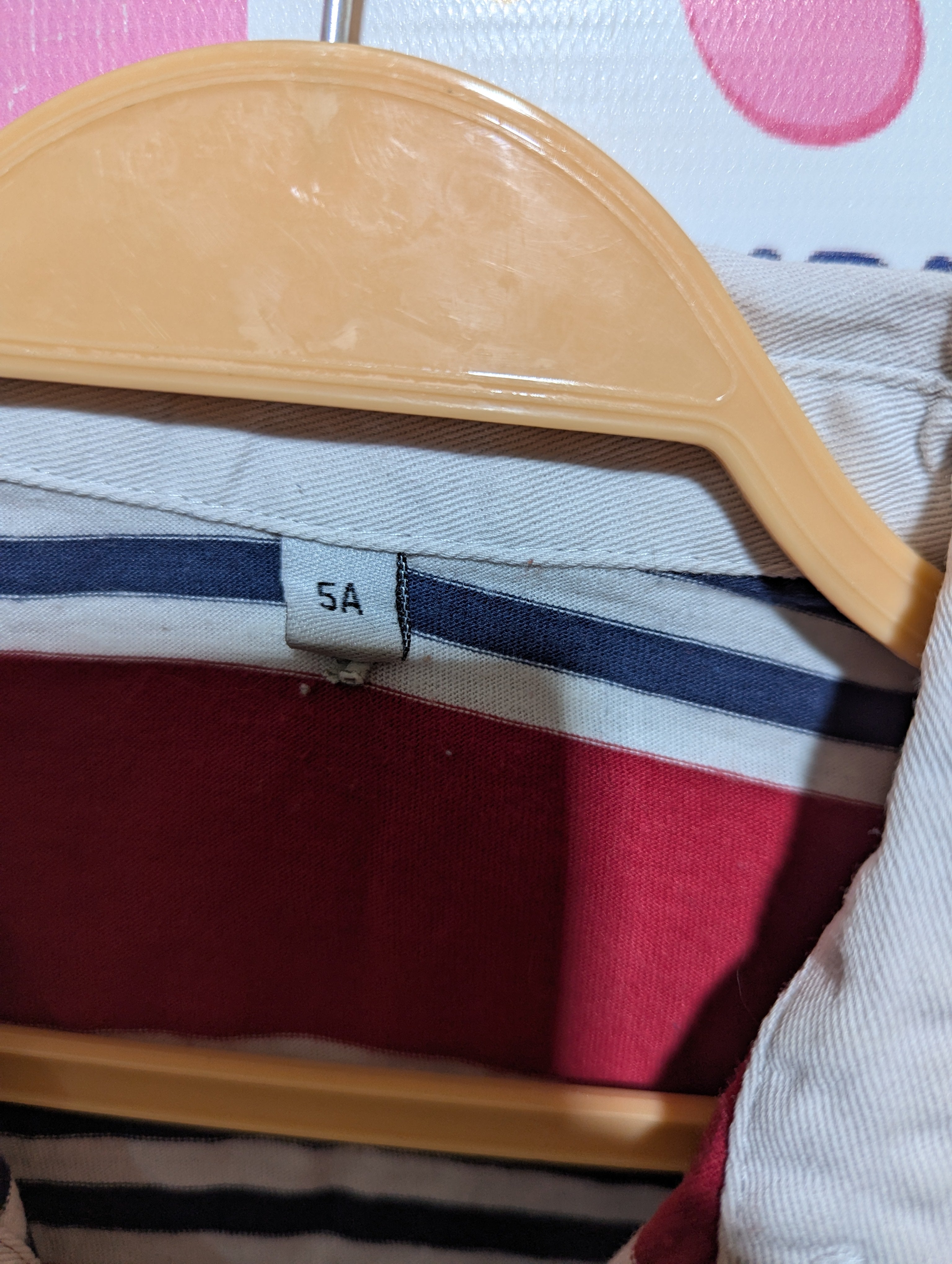 Boys Red & Blue Striped "Official League" Polo Shirt - Size 5A (Estimated Age 5 Years) AB2