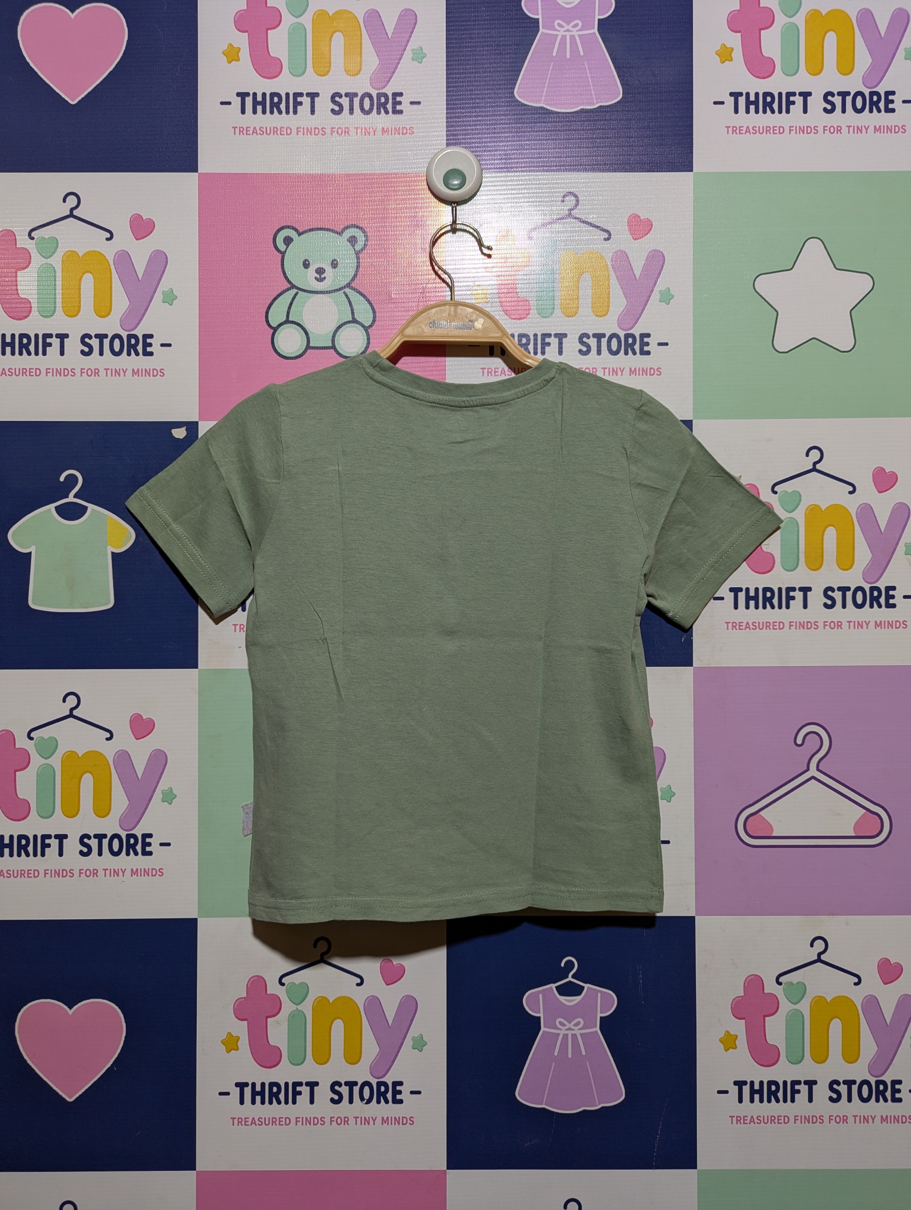 Jurassic World Boys Sage Green "T-Rex Roar" Short Sleeve Tee - Size Estimated Age 6 Years AB2