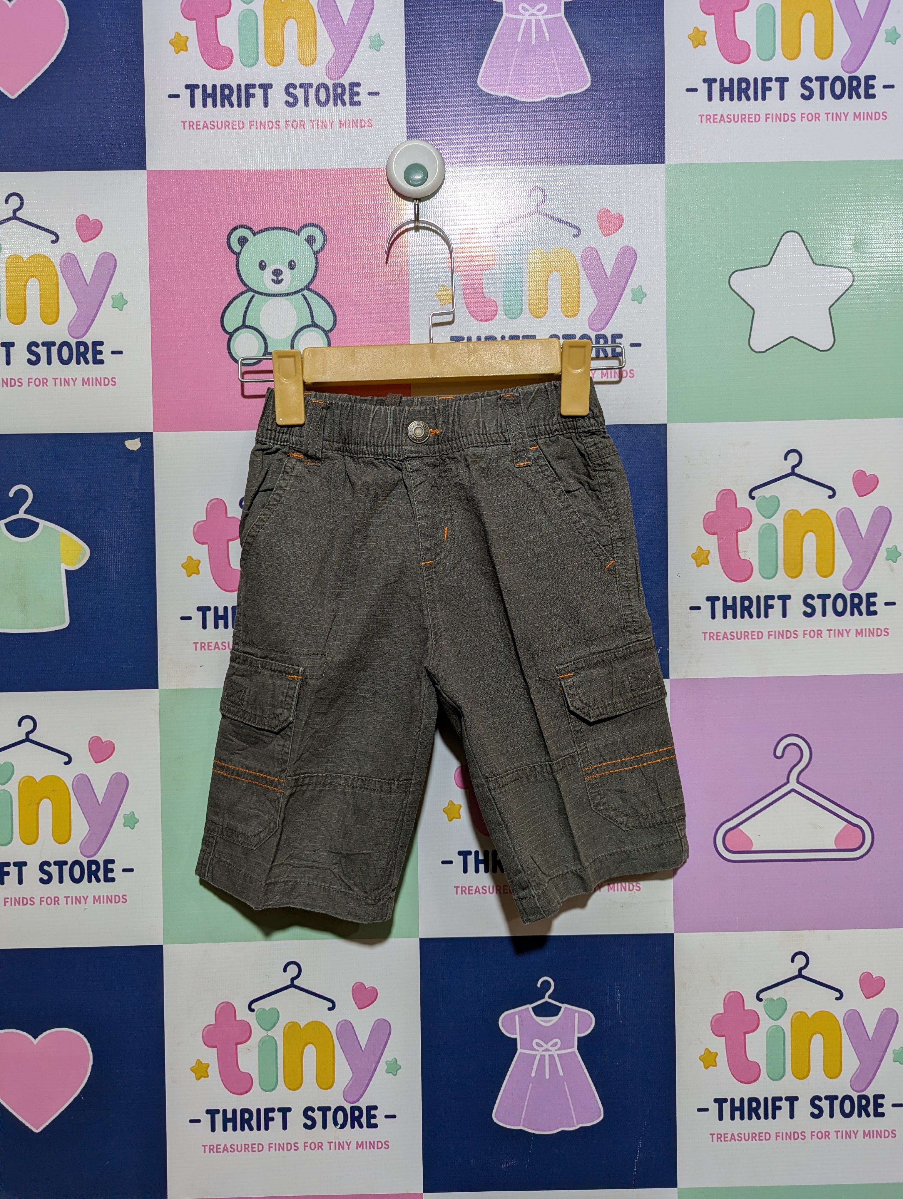 Boys Charcoal "Urban Explorer" Cargo Shorts - Size 110 (Estimated Age 5 Years) AB2