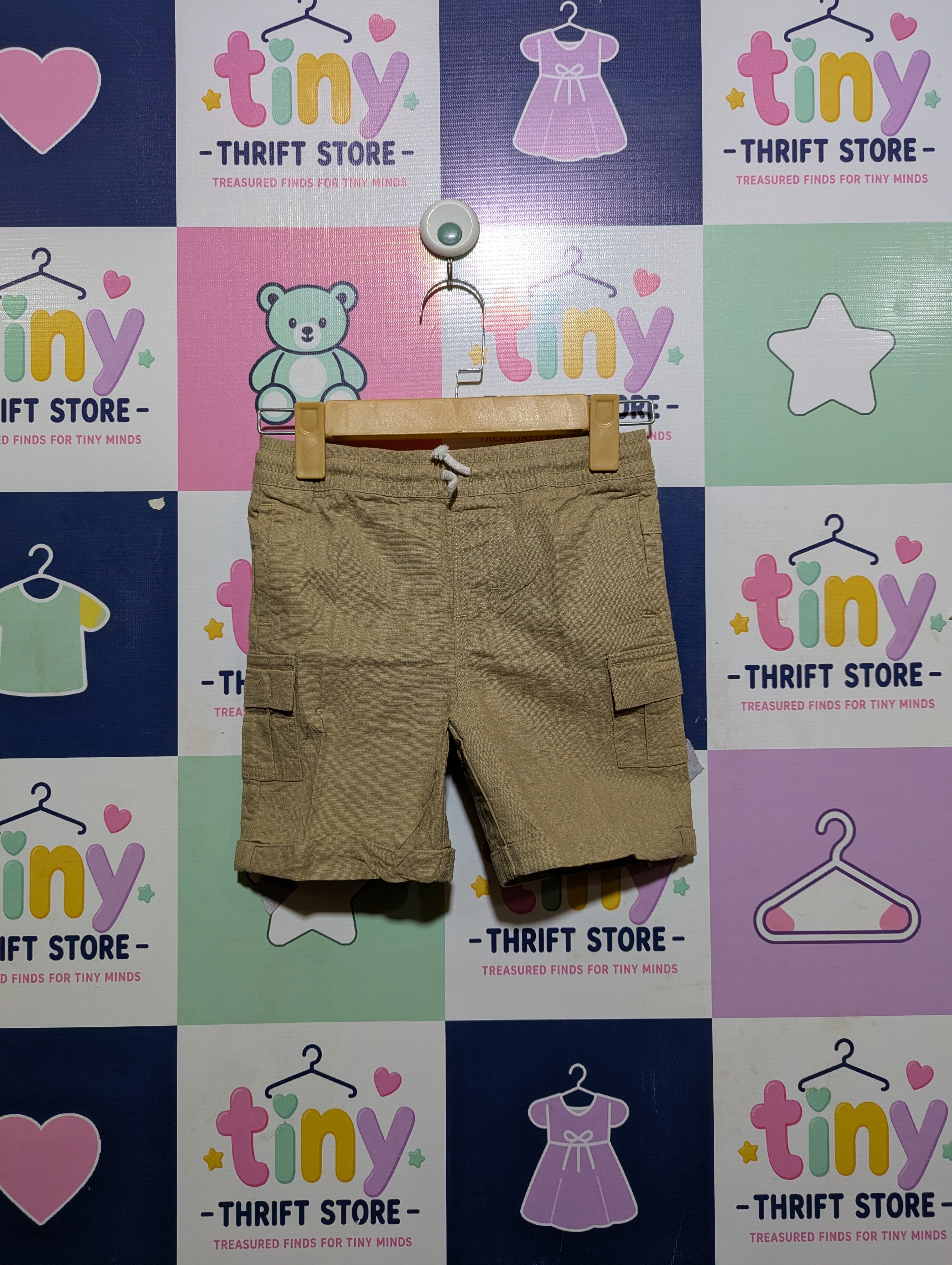 Primark Boys Khaki "Utility" Cargo Shorts - Size 5-6 Years (Estimated Age 5-6 Years) AB2