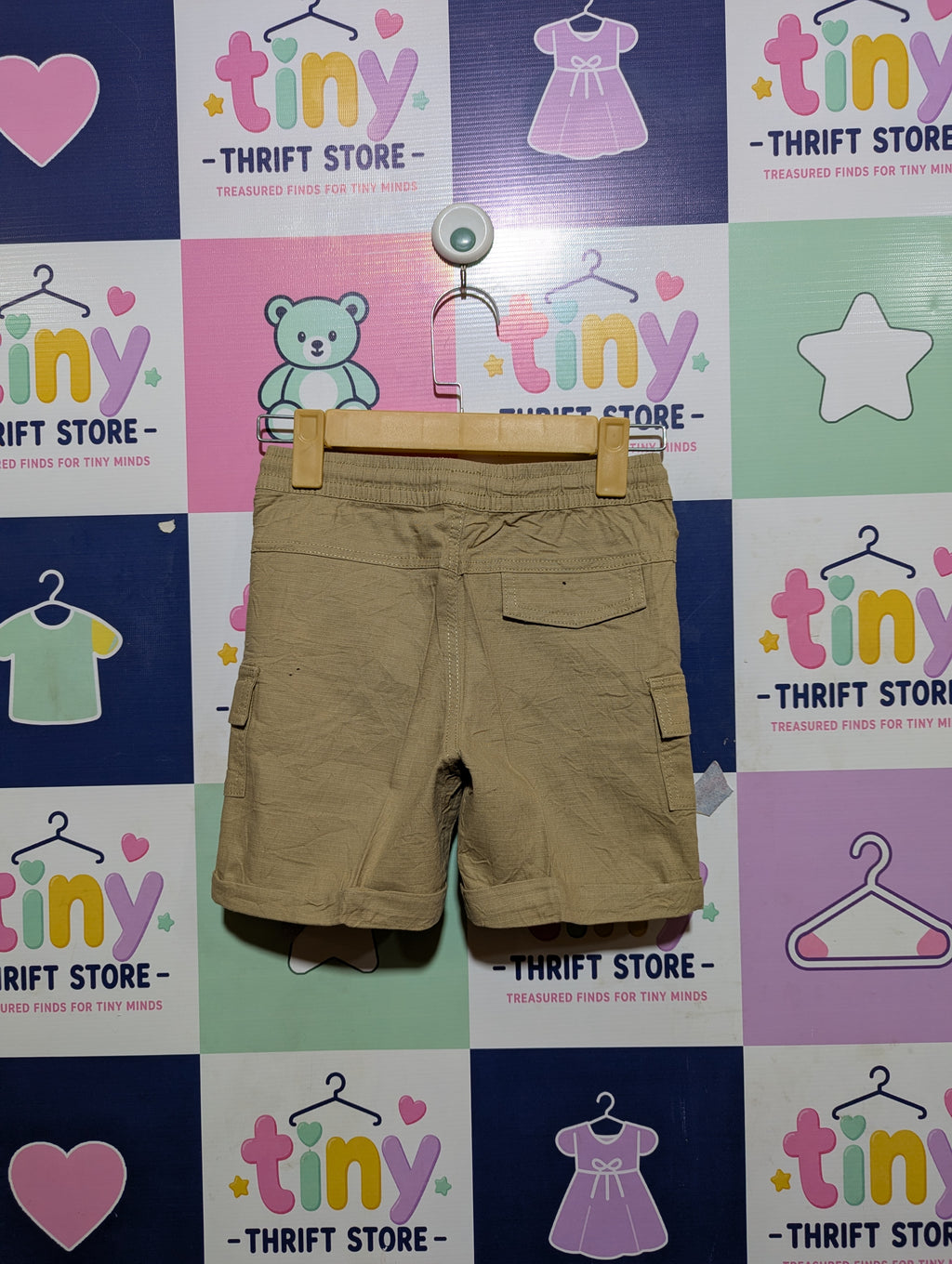 Primark Boys Khaki "Utility" Cargo Shorts - Size 5-6 Years (Estimated Age 5-6 Years) AB2