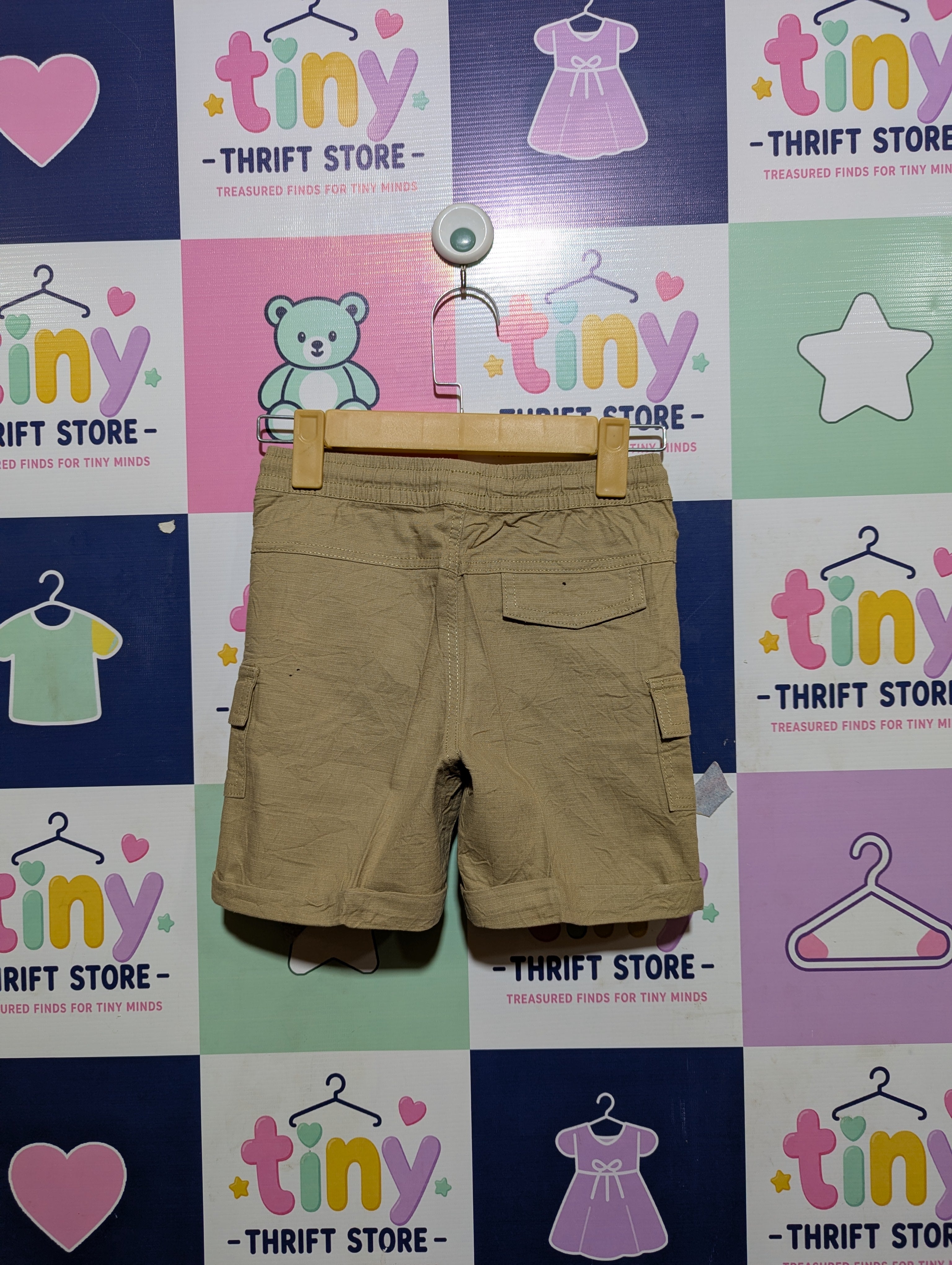 Primark Boys Khaki "Utility" Cargo Shorts - Size 5-6 Years (Estimated Age 5-6 Years) AB2