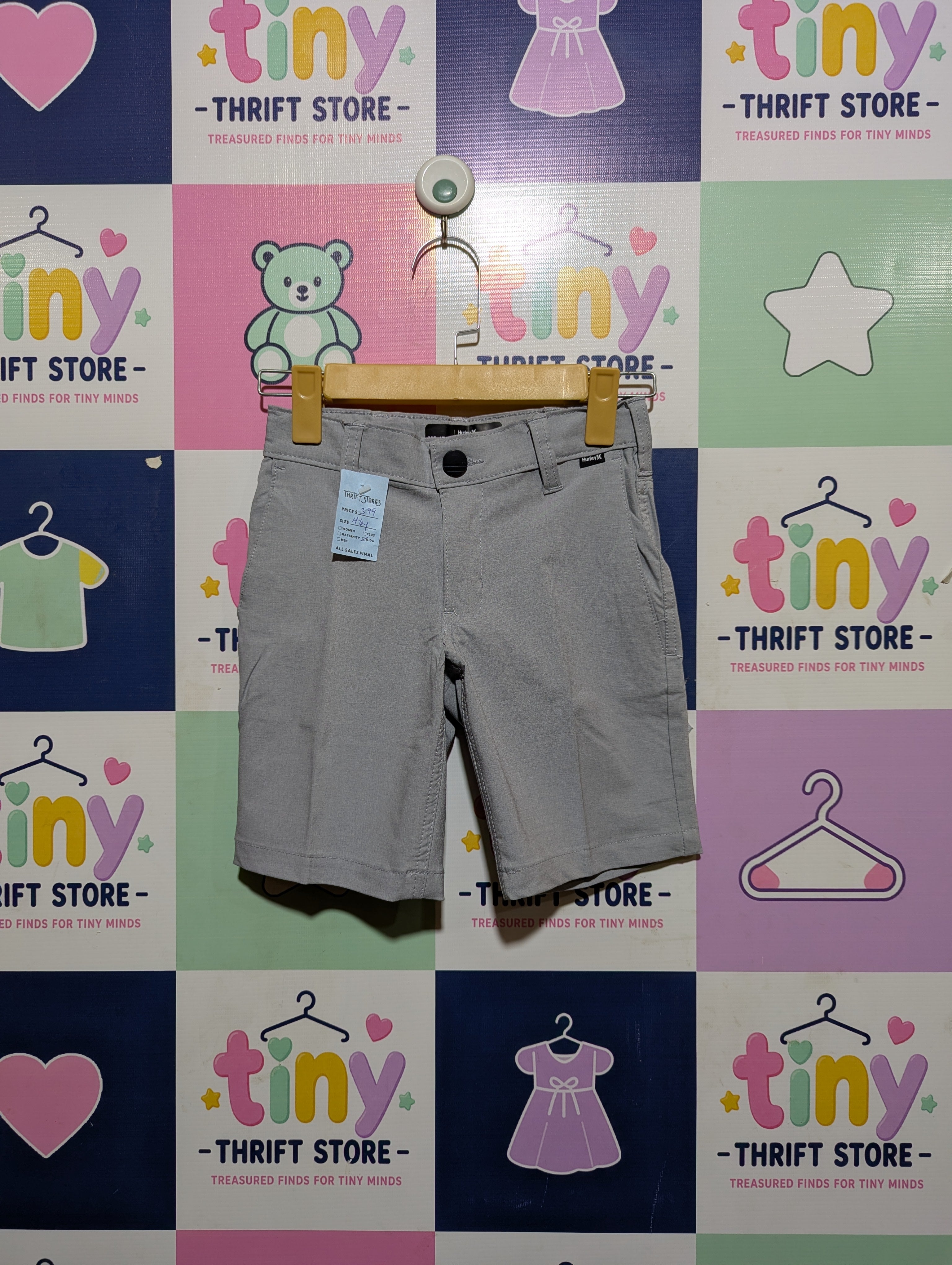 Hurley Boys Heather Grey "Modern Performance" Walk Shorts - Size XS (Estimated Age 5-6 Years) AB2
