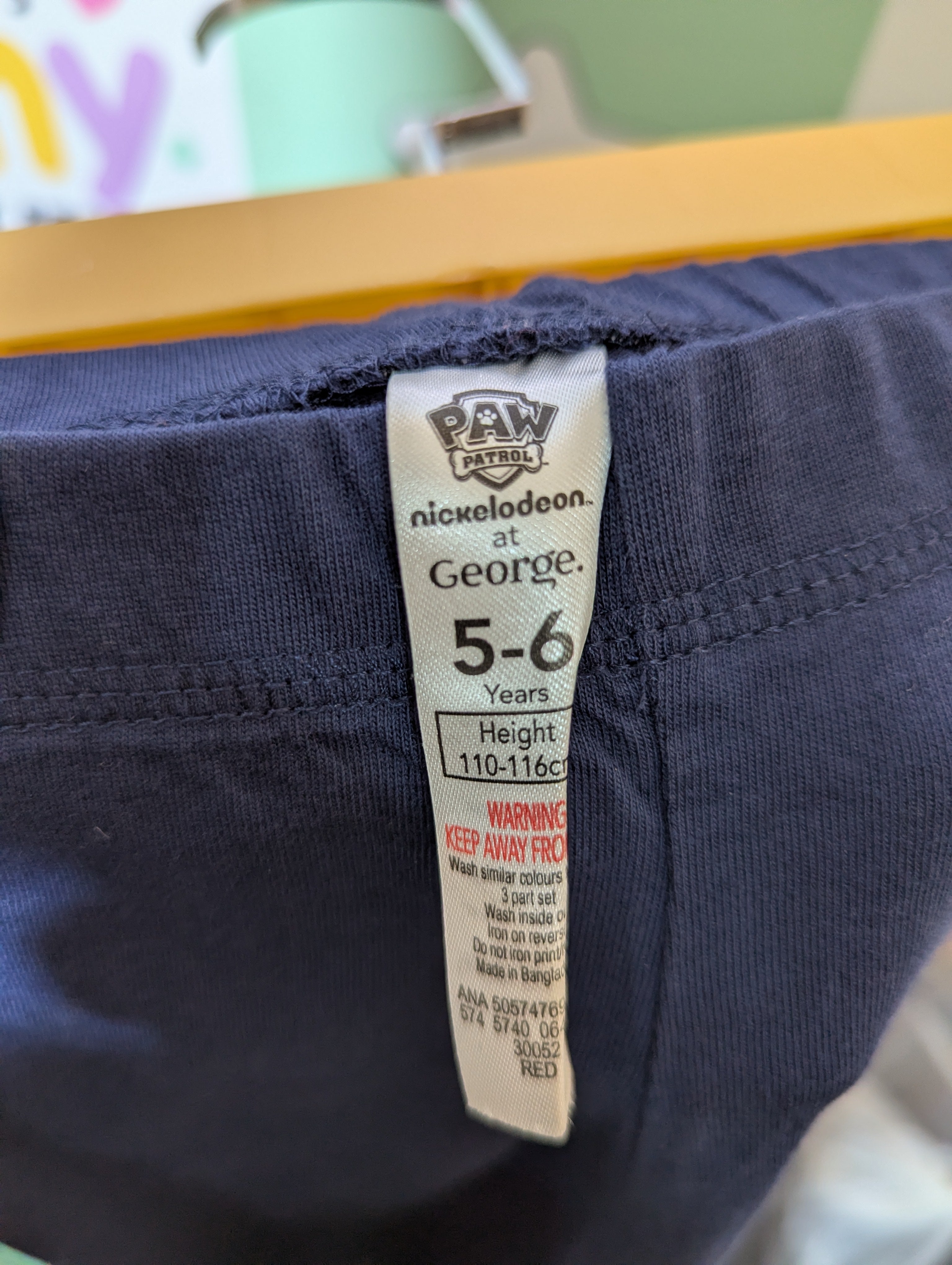 George Boys Navy Blue "Paw Patrol" Character Jogger Pants - Size 5-6 Years (Estimated Age 5-6 Years) AB2
