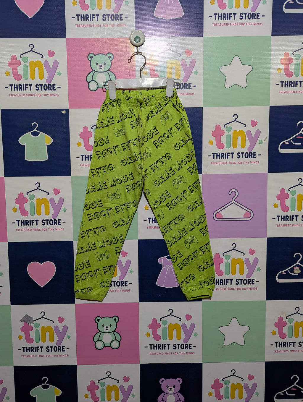 George Boys Lime Green "Game Mode" Graphic Jogger Pants - Size 5-6 Years (Estimated Age 5-6 Years) AB2