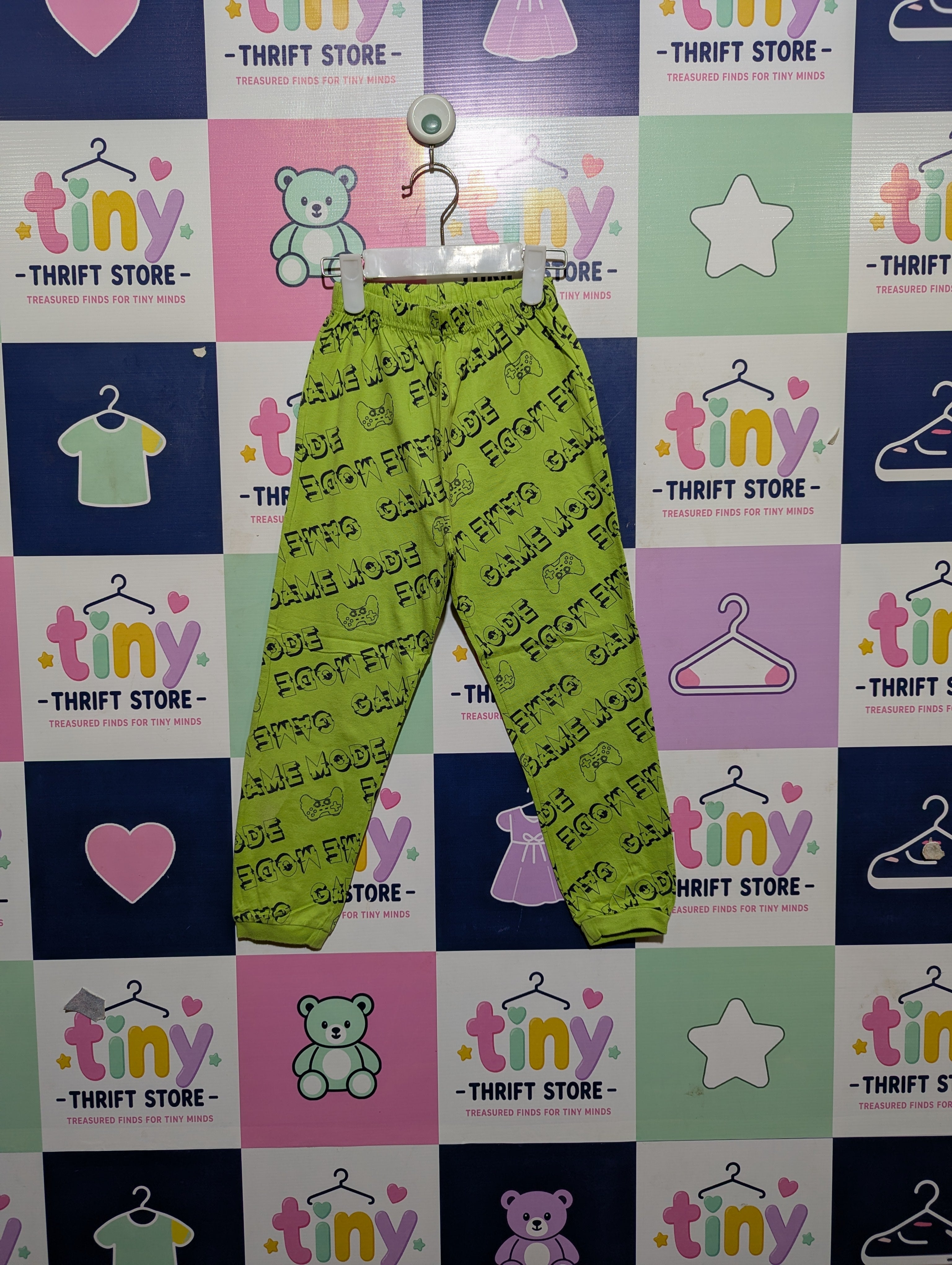George Boys Lime Green "Game Mode" Graphic Jogger Pants - Size 5-6 Years (Estimated Age 5-6 Years) AB2