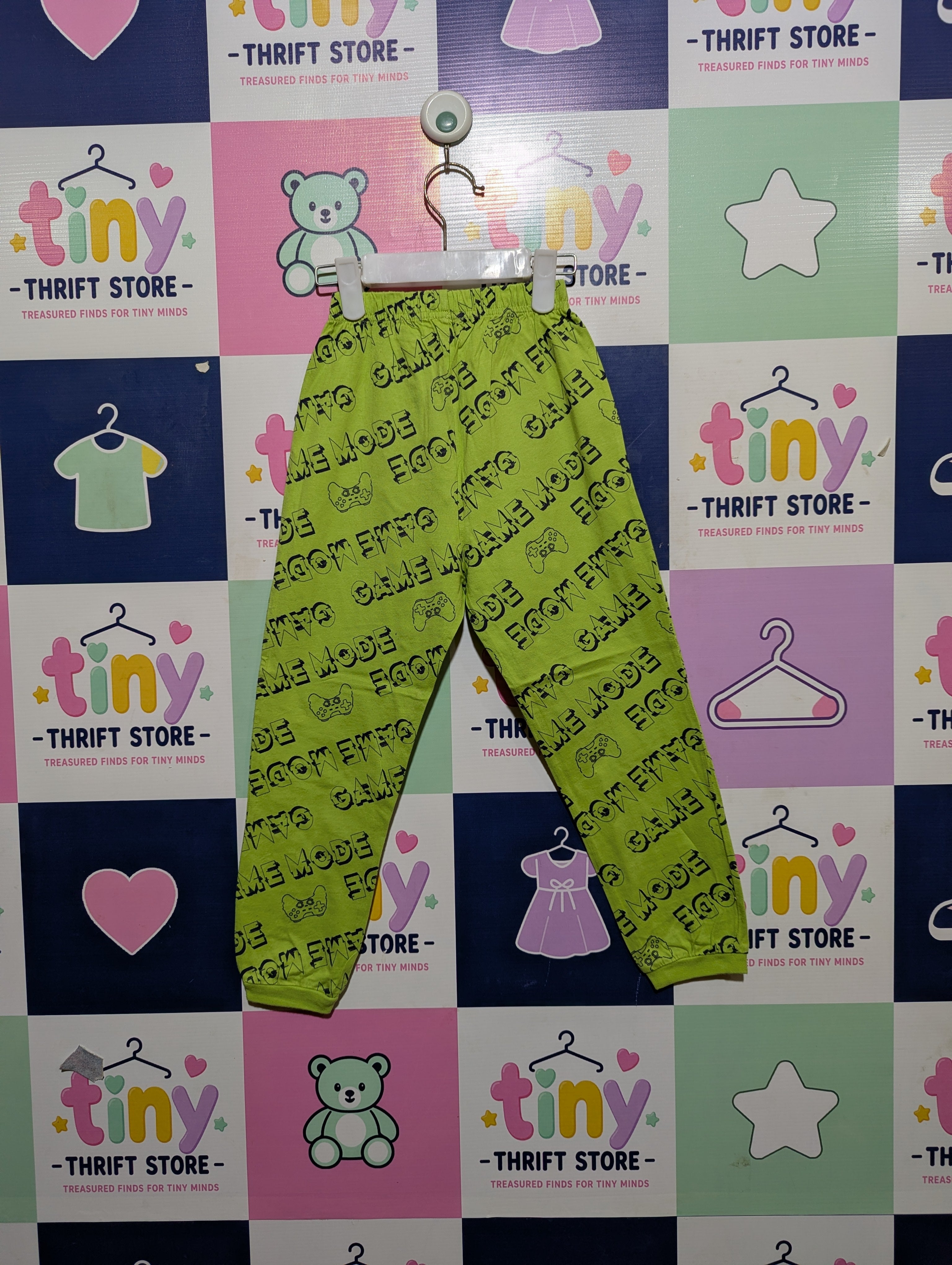 George Boys Lime Green "Game Mode" Graphic Jogger Pants - Size 5-6 Years (Estimated Age 5-6 Years) AB2