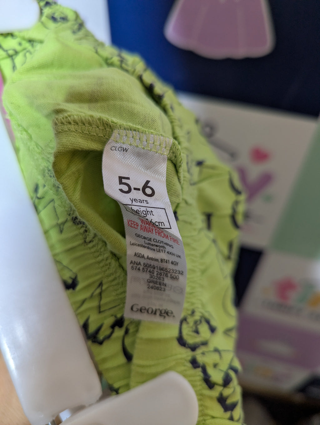 George Boys Lime Green "Game Mode" Graphic Jogger Pants - Size 5-6 Years (Estimated Age 5-6 Years) AB2
