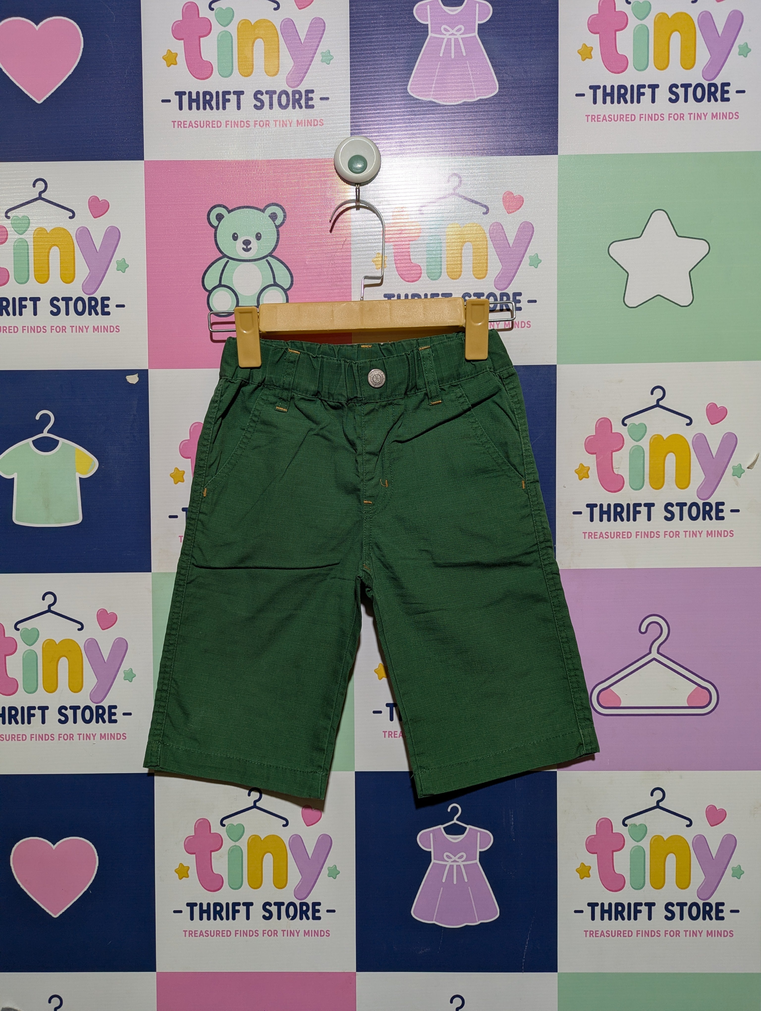 Boys Forest Green Casual Shorts - Size 110 CM (Estimated Age 5-6 Years) AB2