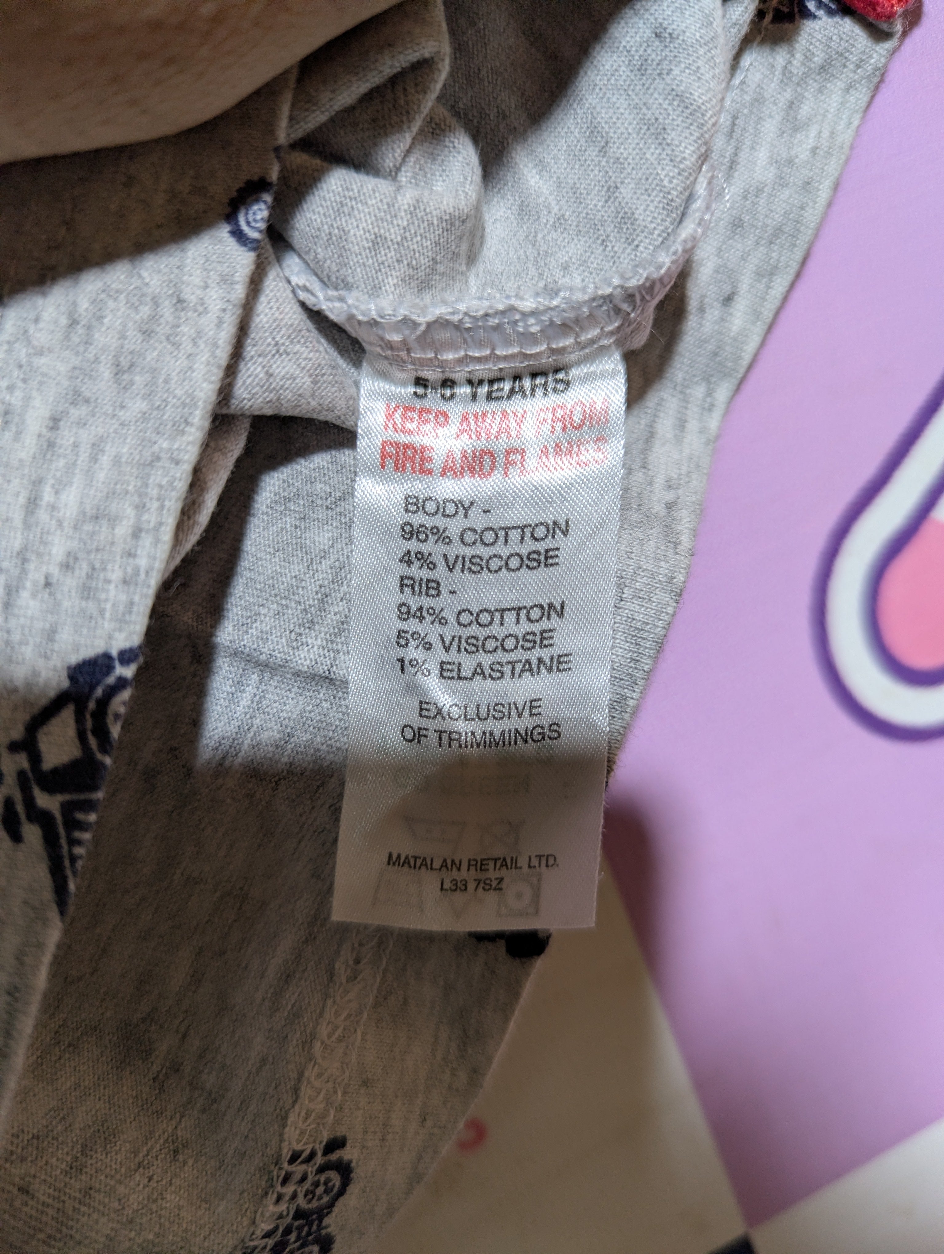 Matalan Boys Heather Grey "Construction Vehicles" Polo Shirt - Size 116 CM (Estimated Age 5-6 Years) AB2