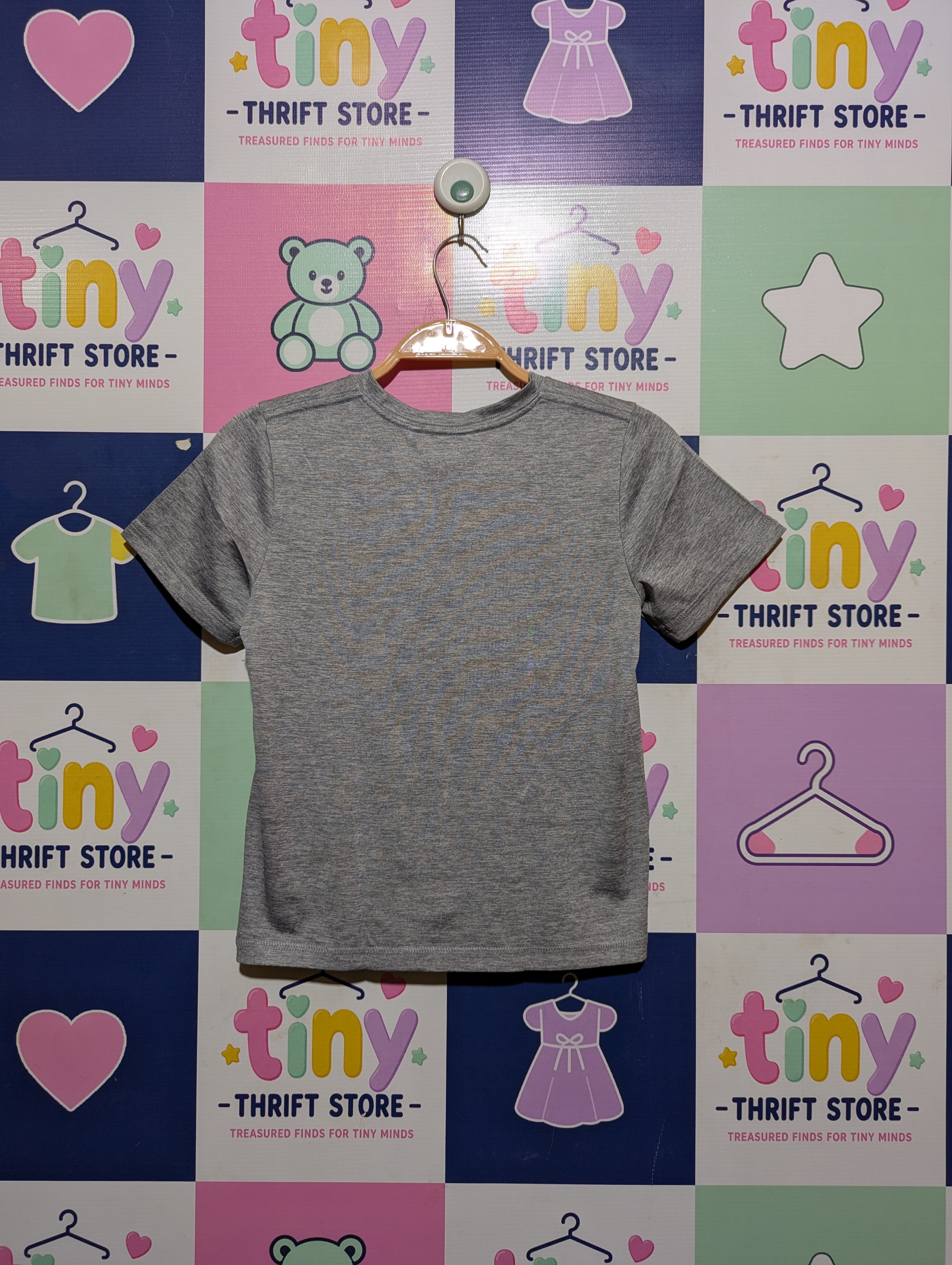 Adidas Boys Heather Grey "Sporty Logo" Tee - Size 5 (Estimated Age 5 Years) AB2